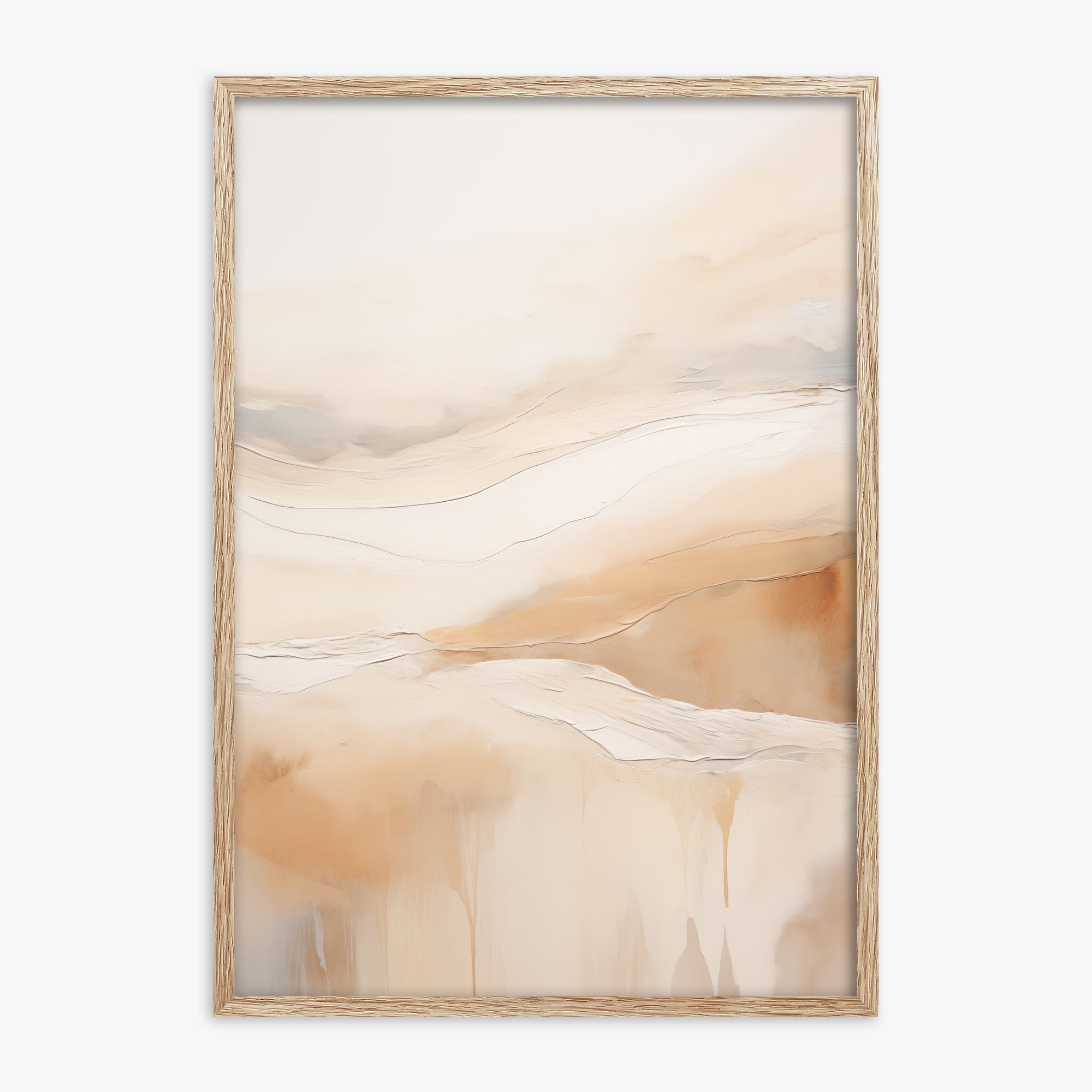 Amber flow, 70x100cm Framed Poster With Raw Oak Frame
