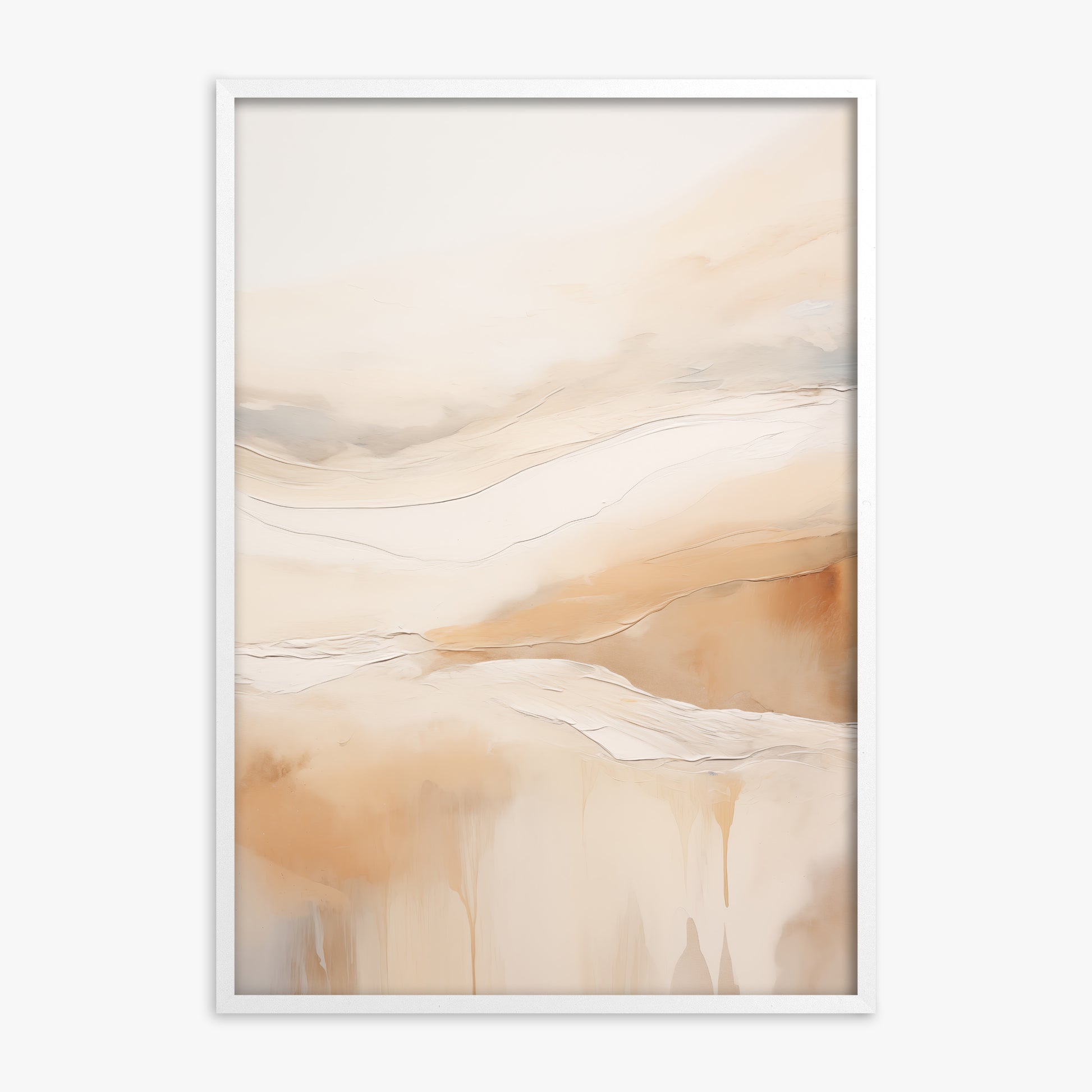 Amber flow, White Framed Poster With White Frame