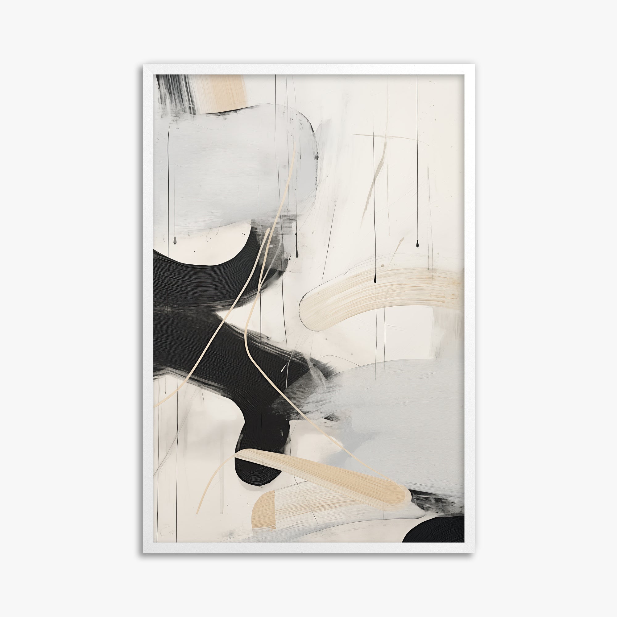 Stormy Clouds, 61x91cm Framed Poster With White Frame