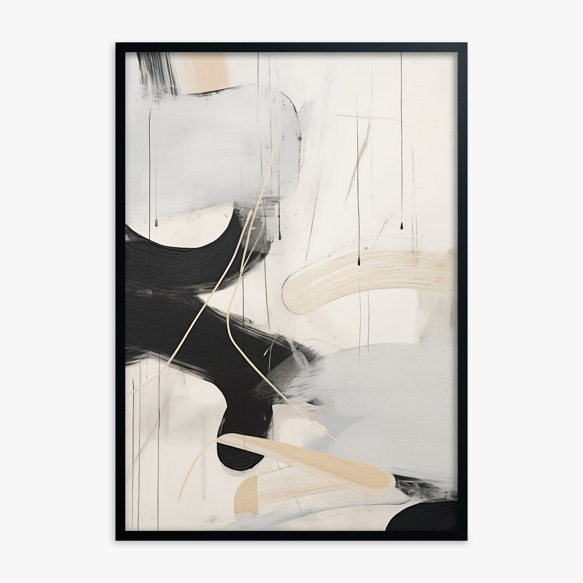 Stormy Clouds, Black Framed Poster With Black Frame