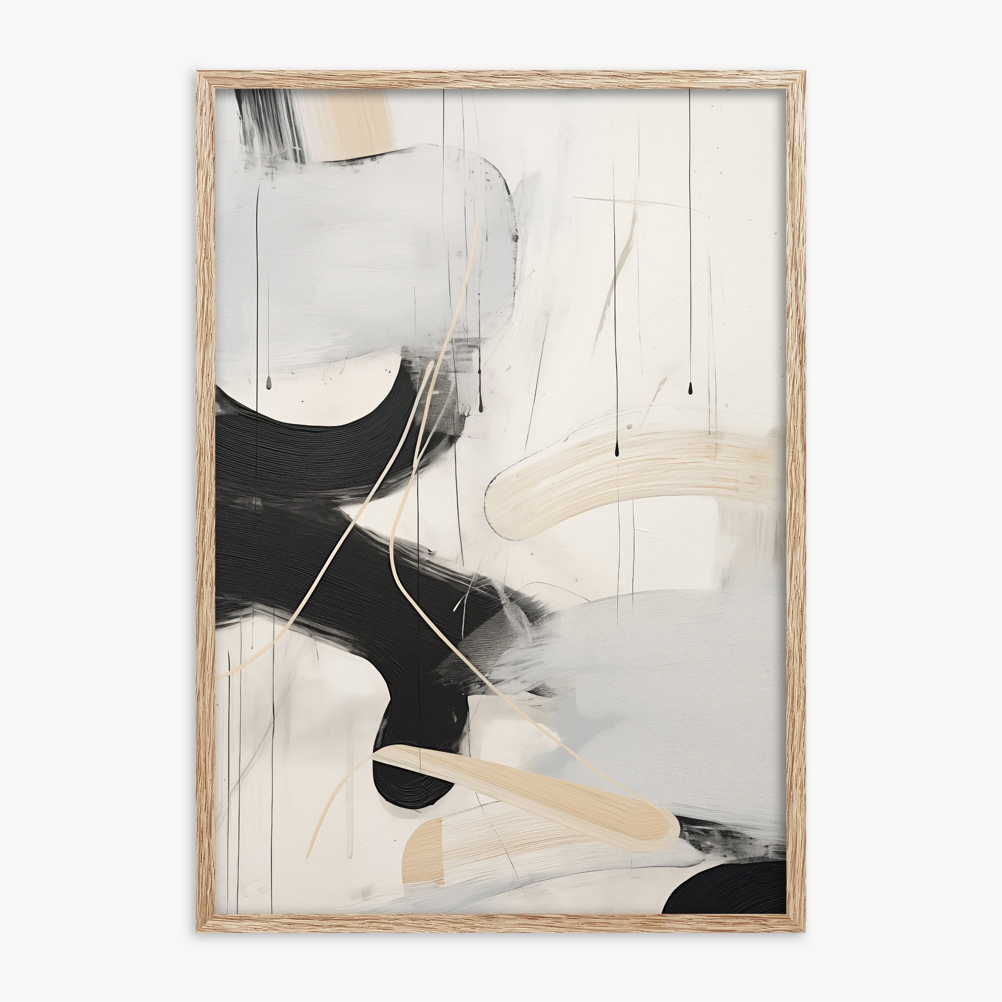 Stormy Clouds, 70x100cm Framed Poster With Raw Oak Frame