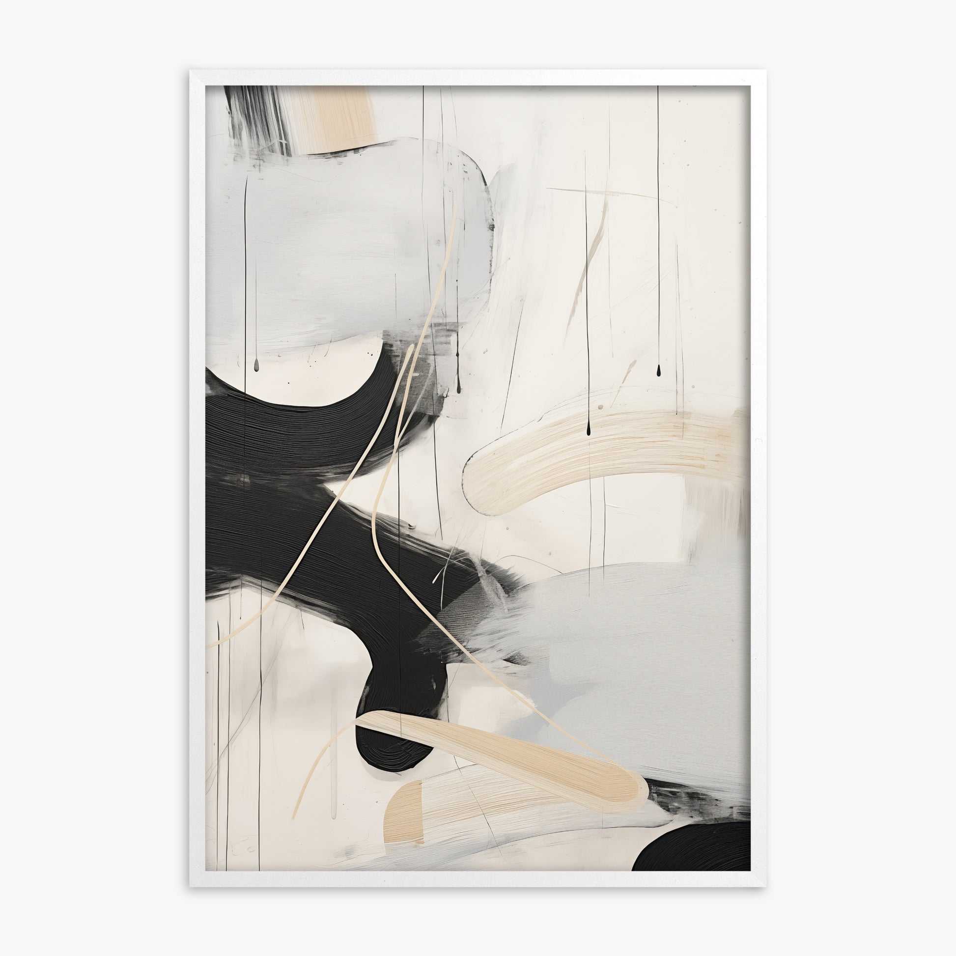 Stormy Clouds, White Framed Poster With White Frame