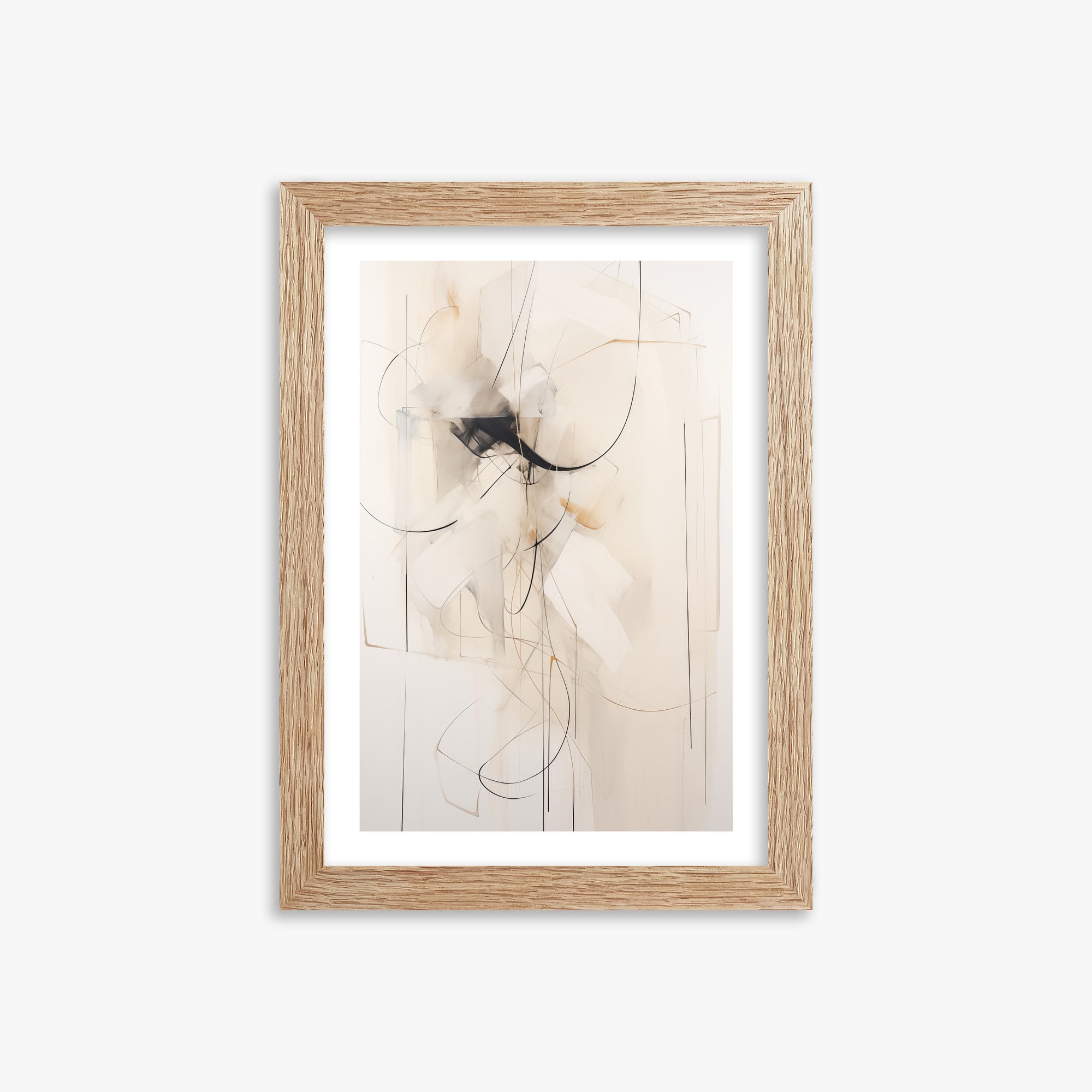 Ink Reverie, 21x30cm Framed Poster With Raw Oak Frame