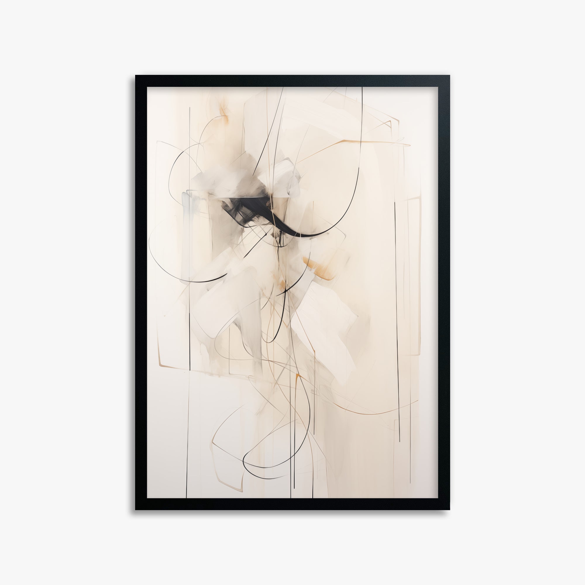 Ink Reverie, 50x70cm Framed Poster With Black Frame
