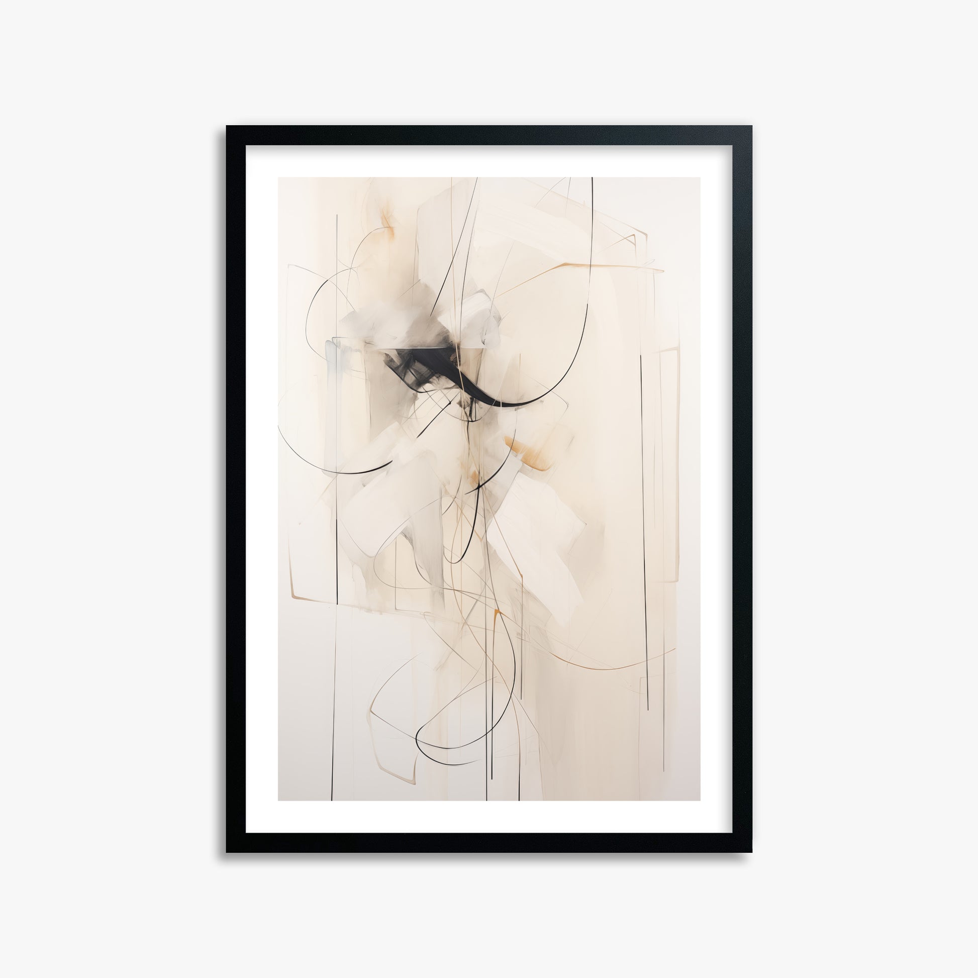 Ink Reverie, 50x70cm Framed Poster With Black Frame