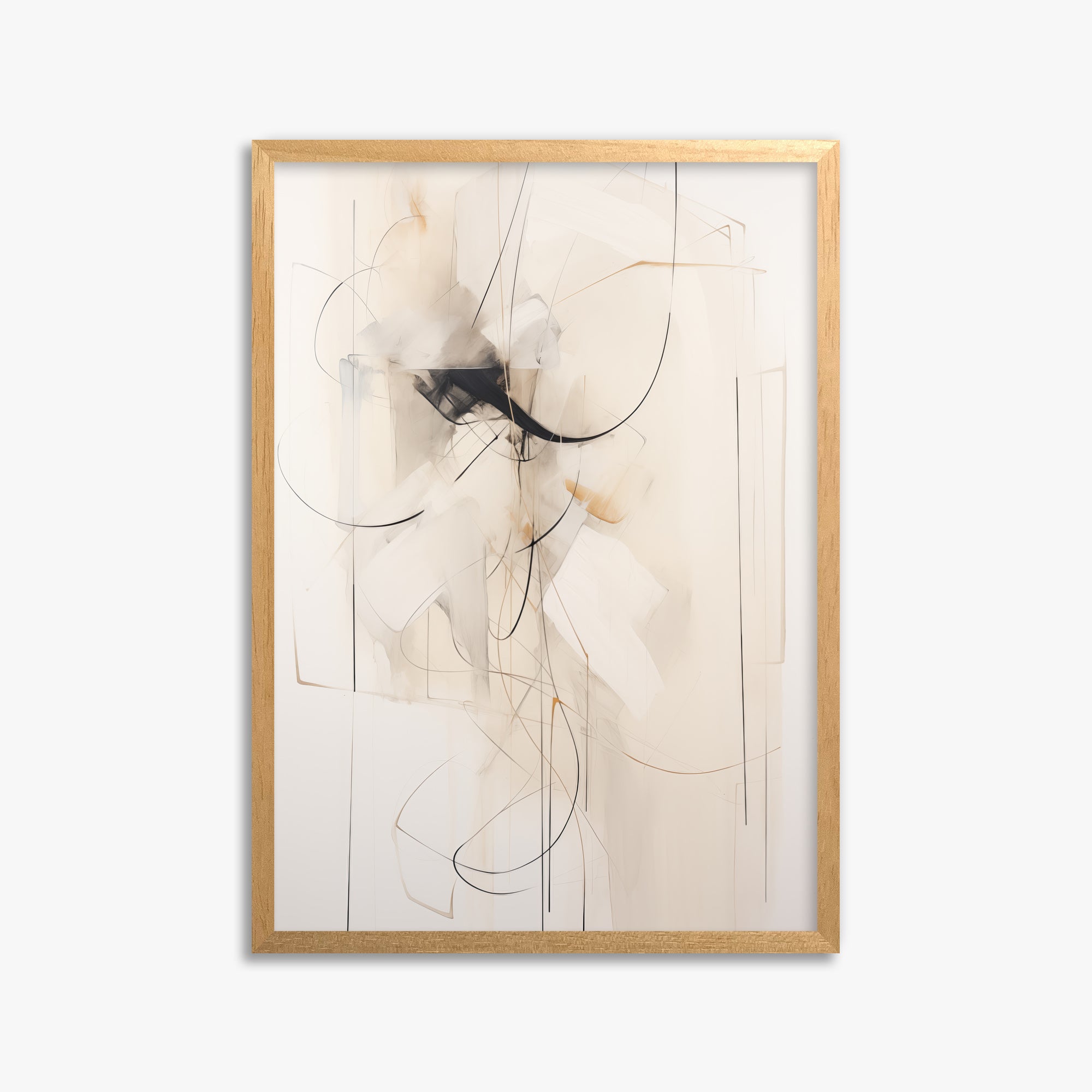 Ink Reverie, 50x70cm Framed Poster With Oak Frame