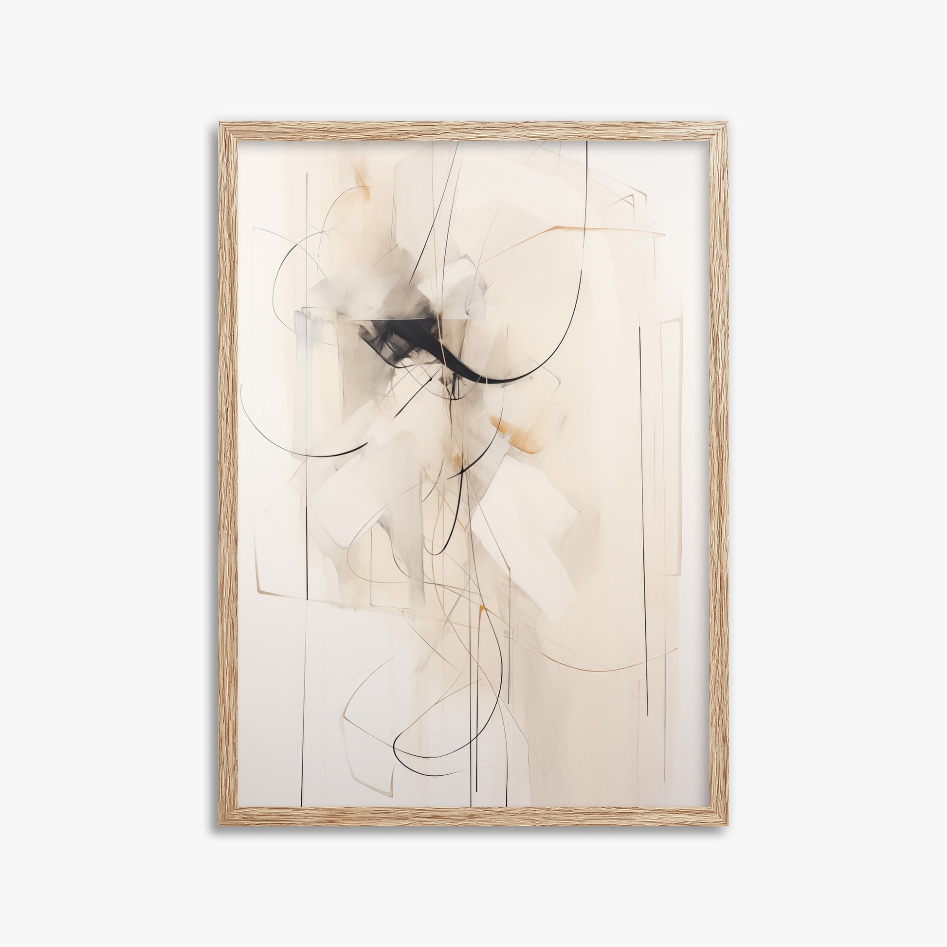 Ink Reverie, 50x70cm Framed Poster With Raw Oak Frame