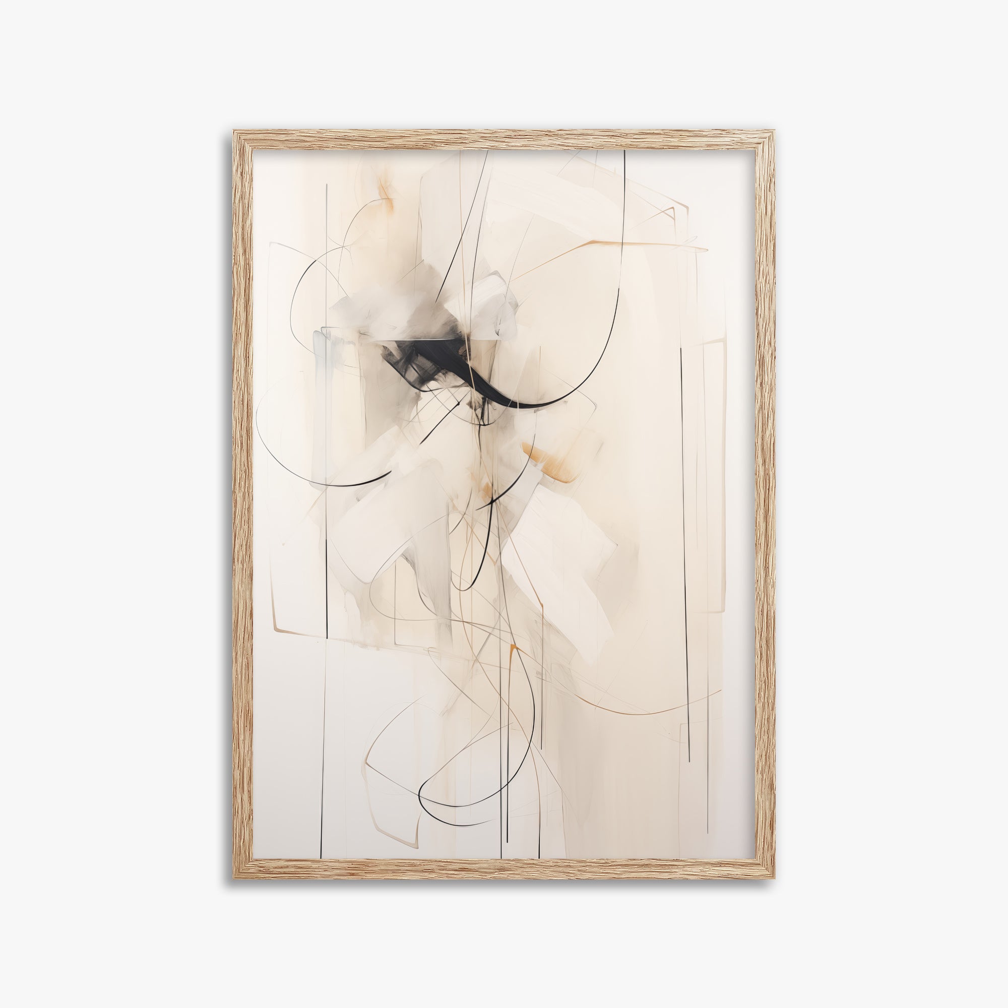 Ink Reverie, 50x70cm Framed Poster With Raw Oak Frame