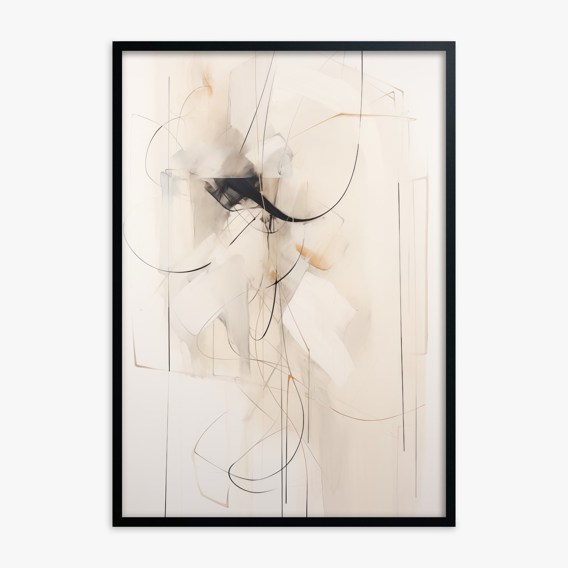 Ink Reverie, Black Framed Poster With Black Frame