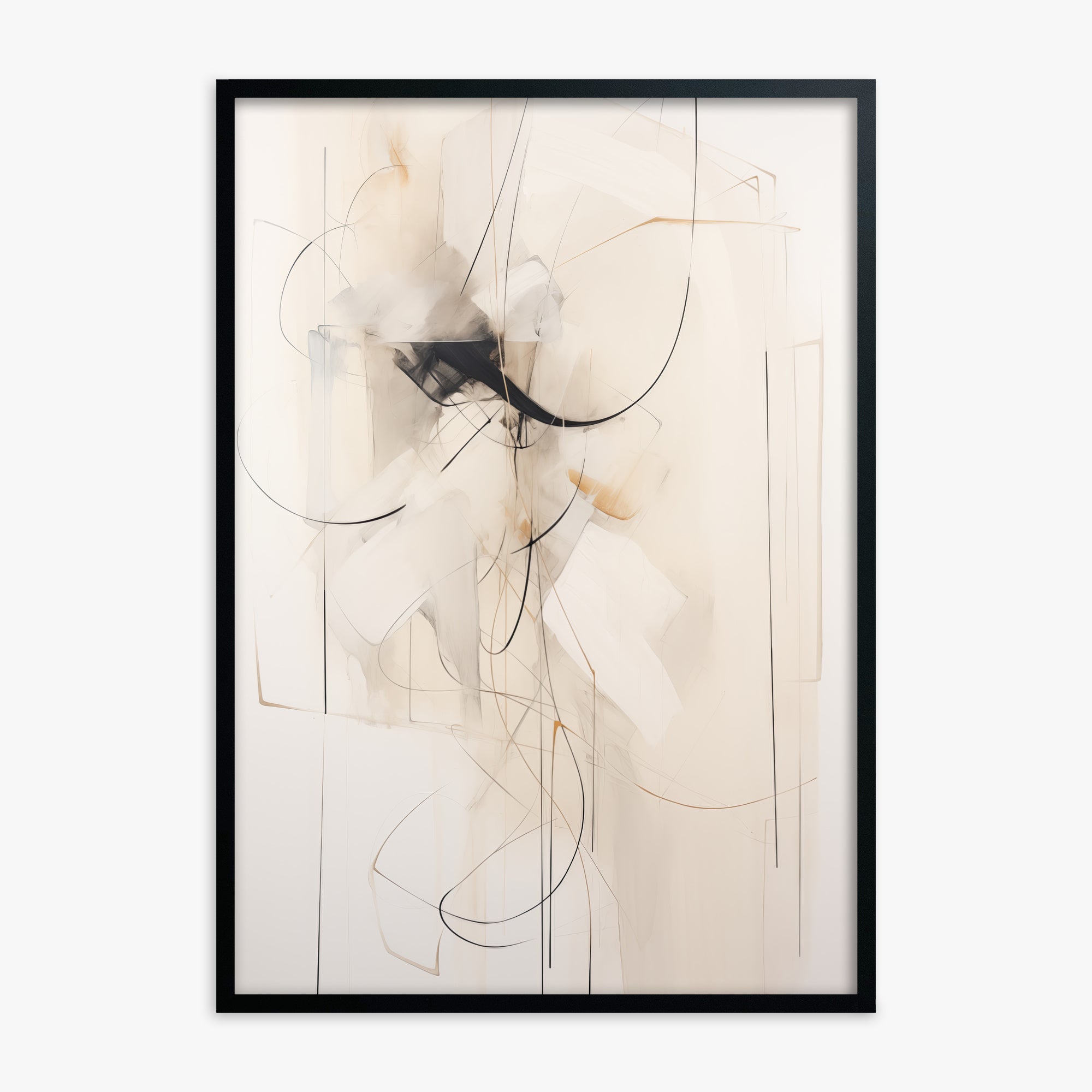 Ink Reverie, Black Framed Poster With Black Frame