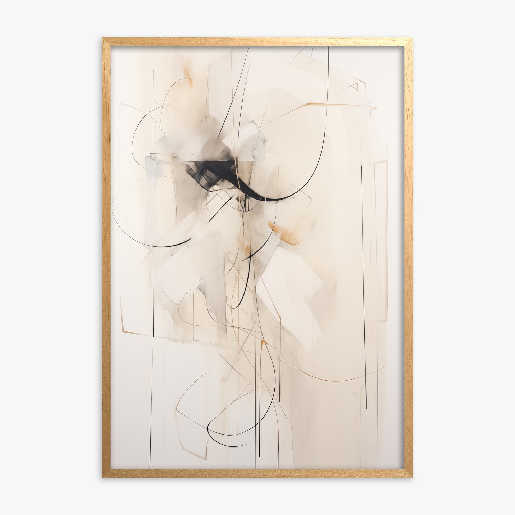 Ink Reverie, Oak Framed Poster With Oak Frame
