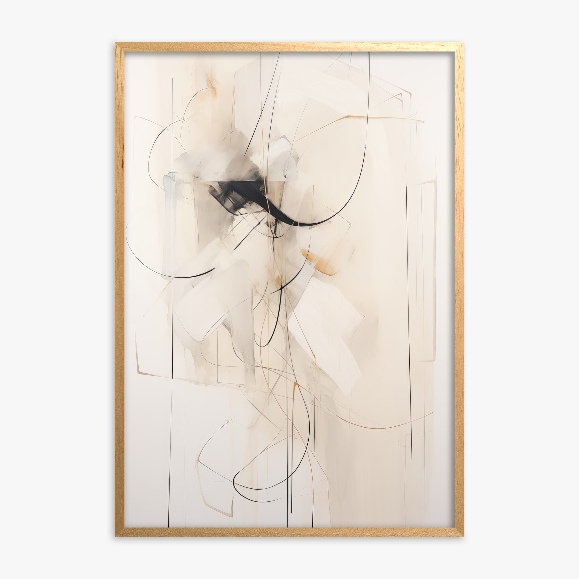 Ink Reverie, Oak Framed Poster With Oak Frame
