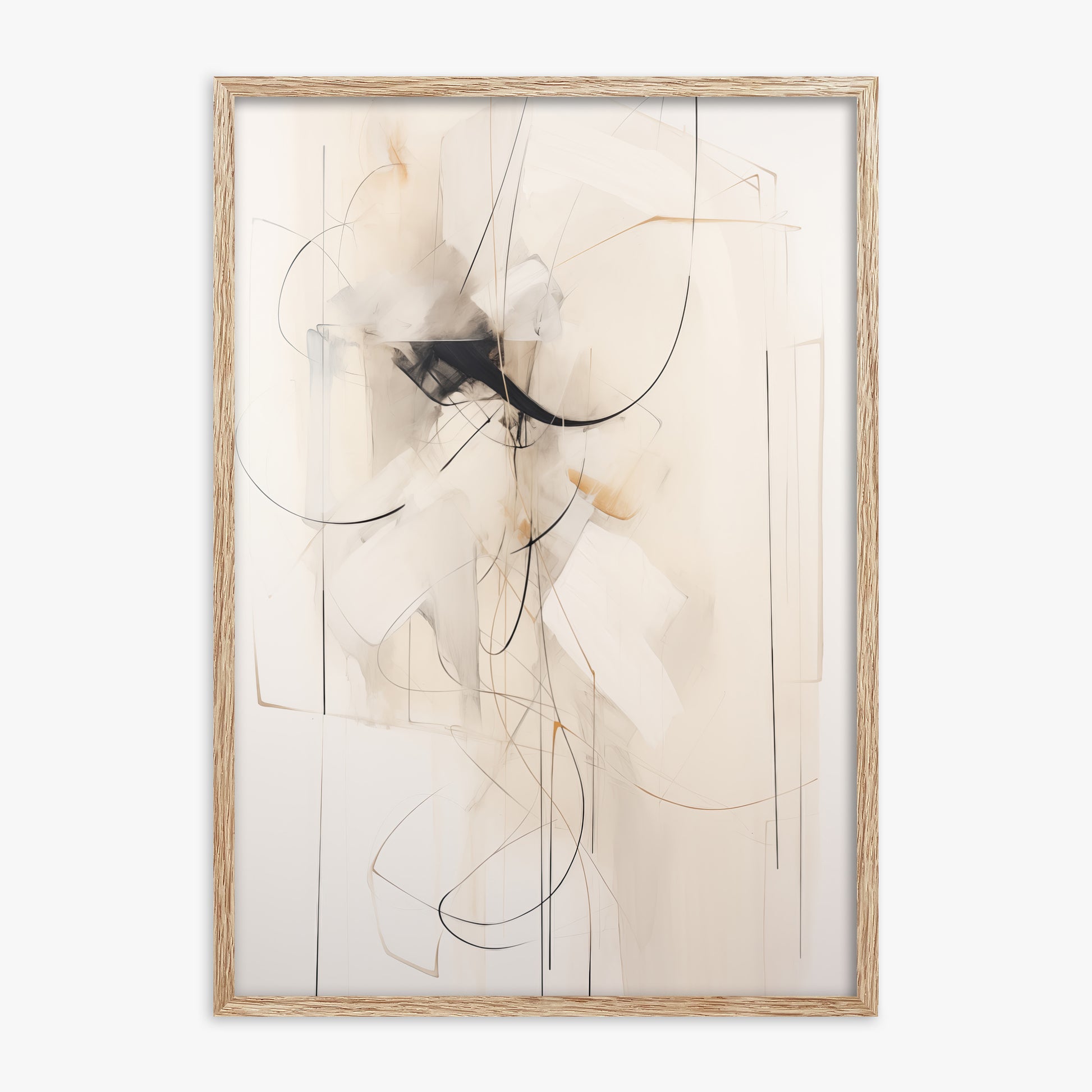 Ink Reverie, 70x100cm Framed Poster With Raw Oak Frame