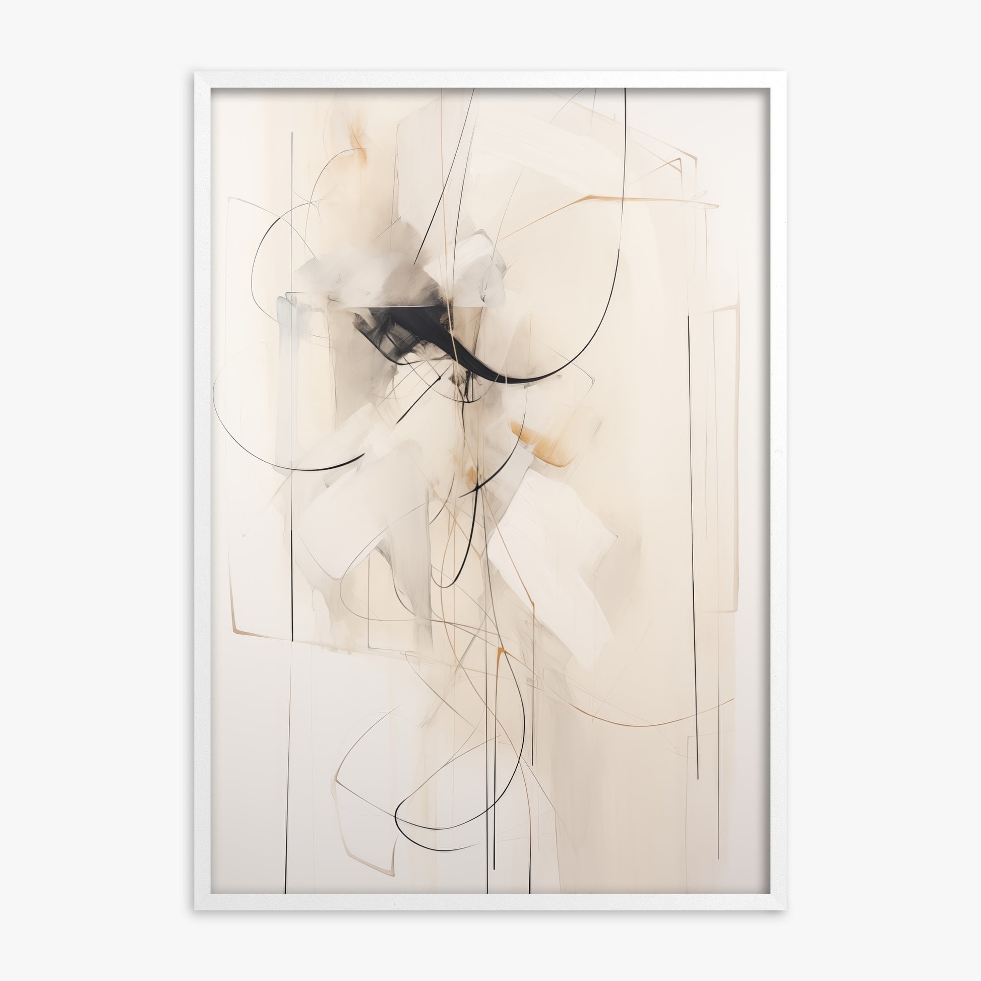 Ink Reverie, White Framed Poster With White Frame