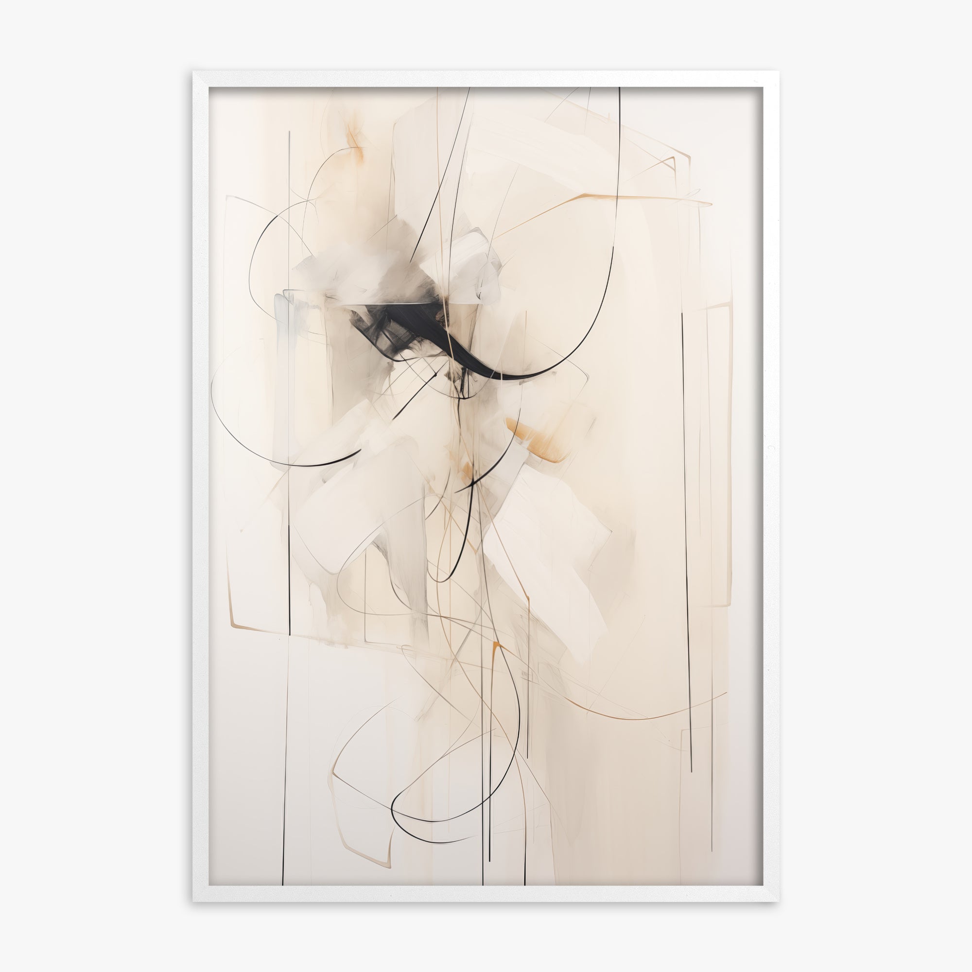 Ink Reverie, White Framed Poster With White Frame