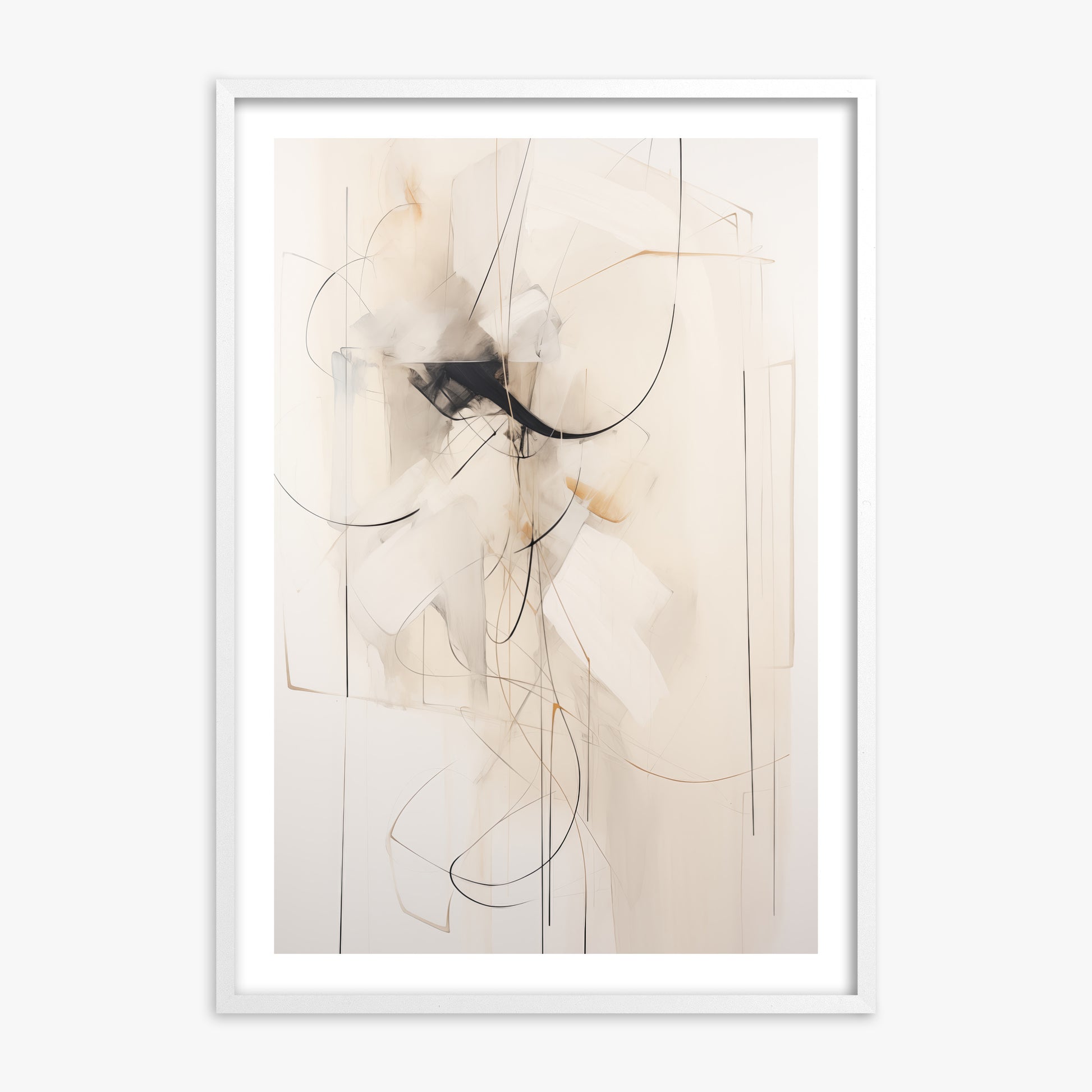 Ink Reverie, 70x100cm Framed Poster With White Frame