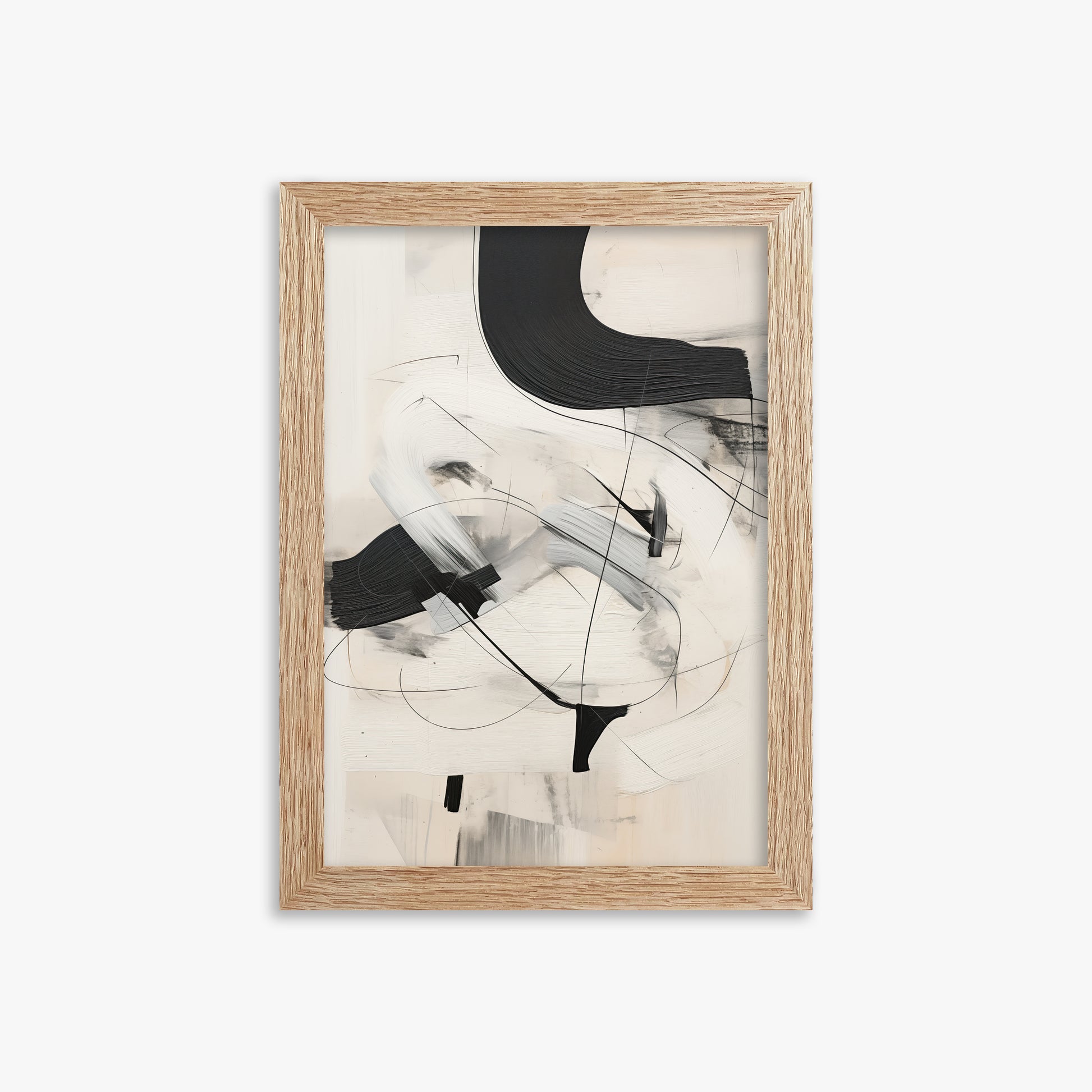 Rhythmic Gesture, 21x30cm Framed Poster With Raw Oak Frame
