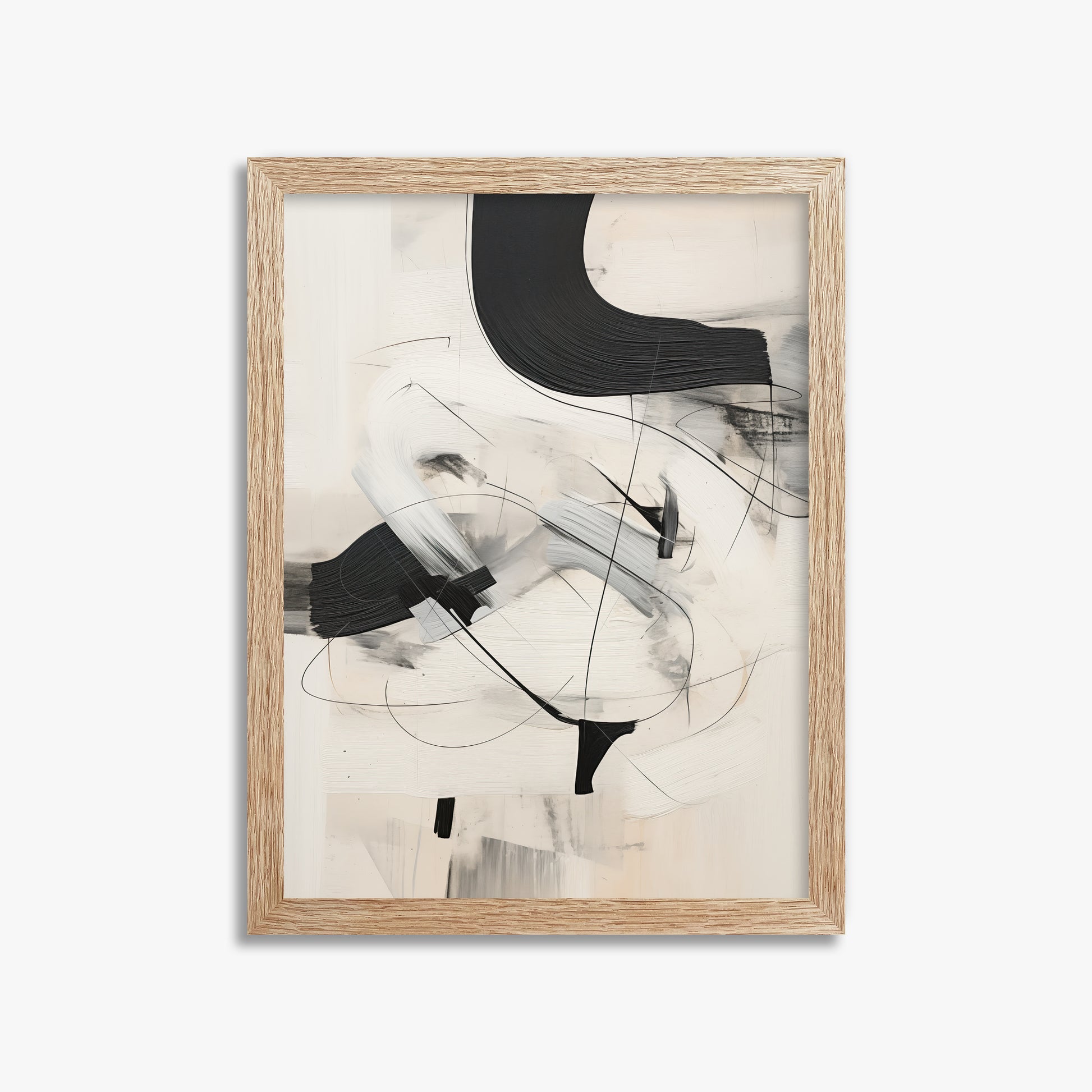 Rhythmic Gesture, 30x40cm Framed Poster With Raw Oak Frame