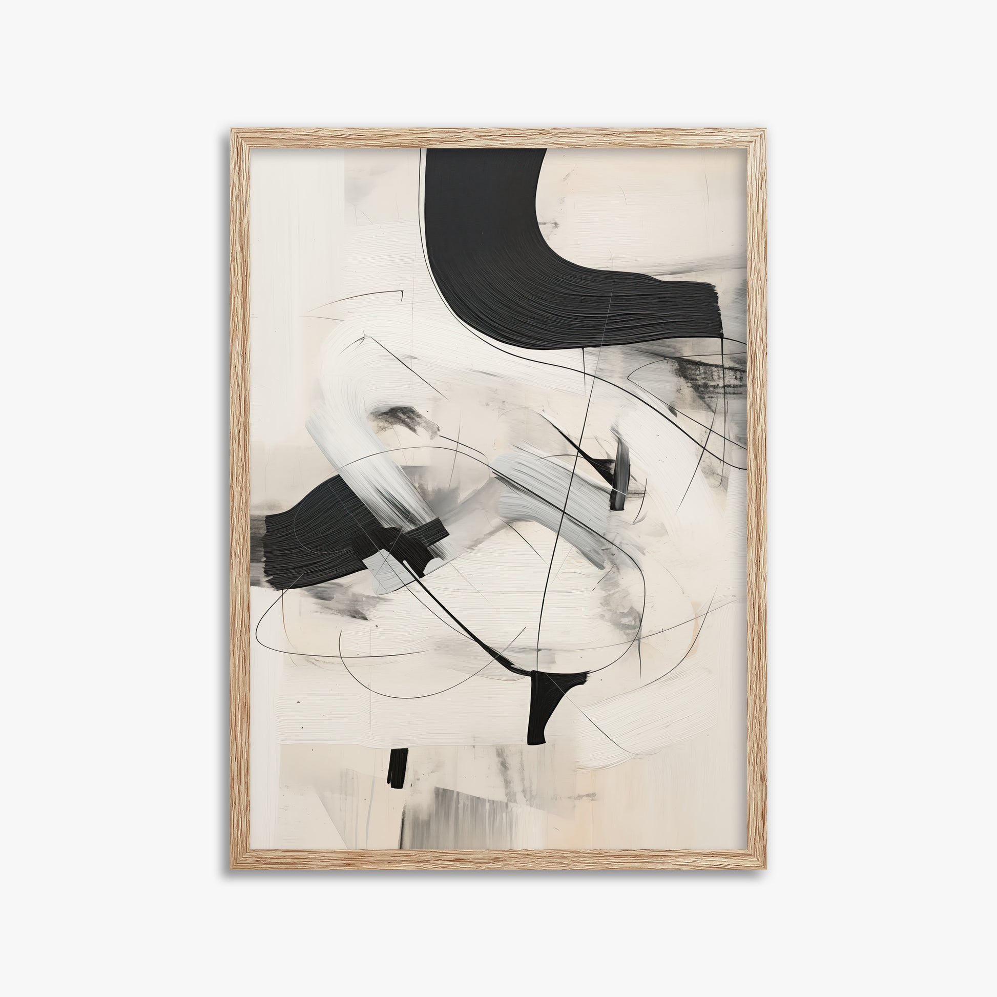 Rhythmic Gesture, 50x70cm Framed Poster With Raw Oak Frame