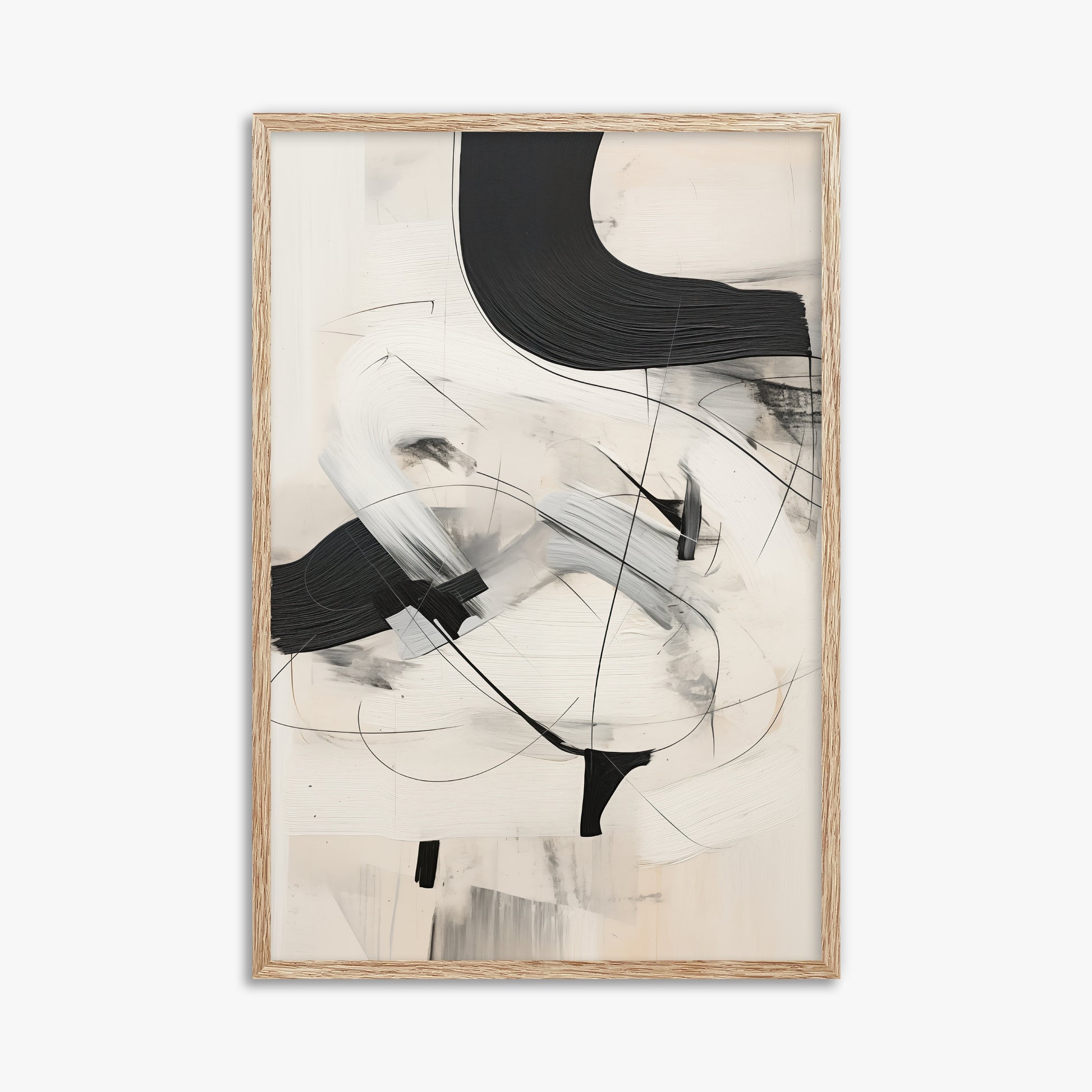 Rhythmic Gesture, 61x91cm Framed Poster With Raw Oak Frame