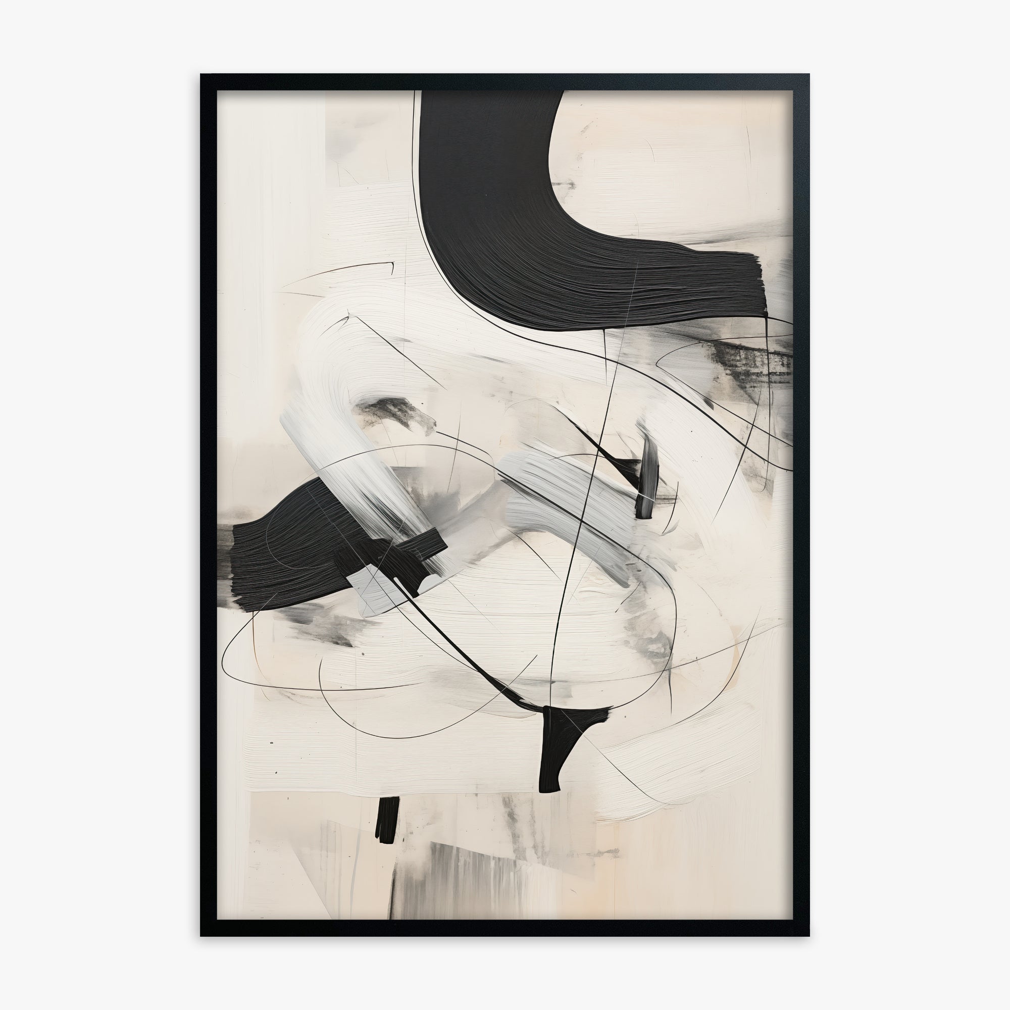Rhythmic Gesture, Black Framed Poster With Black Frame