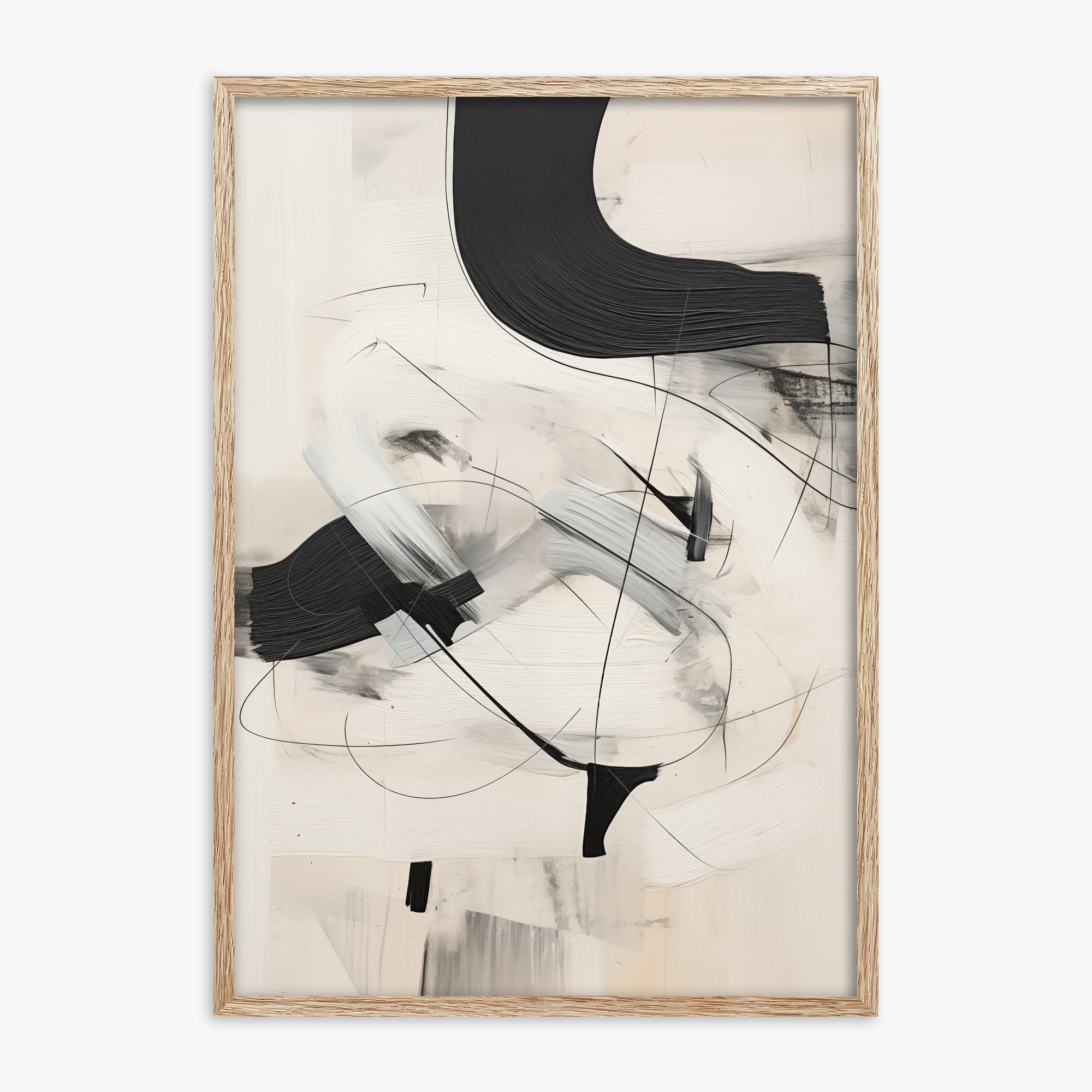 Rhythmic Gesture, 70x100cm Framed Poster With Raw Oak Frame