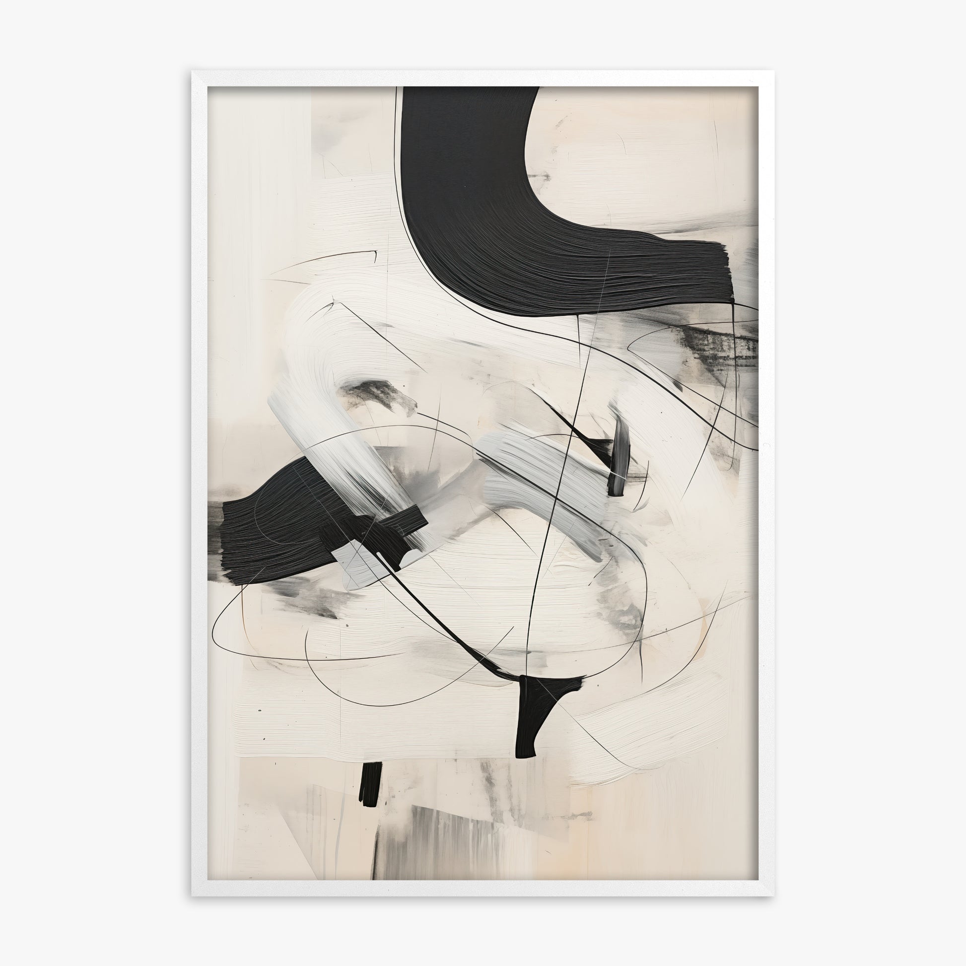 Rhythmic Gesture, White Framed Poster With White Frame