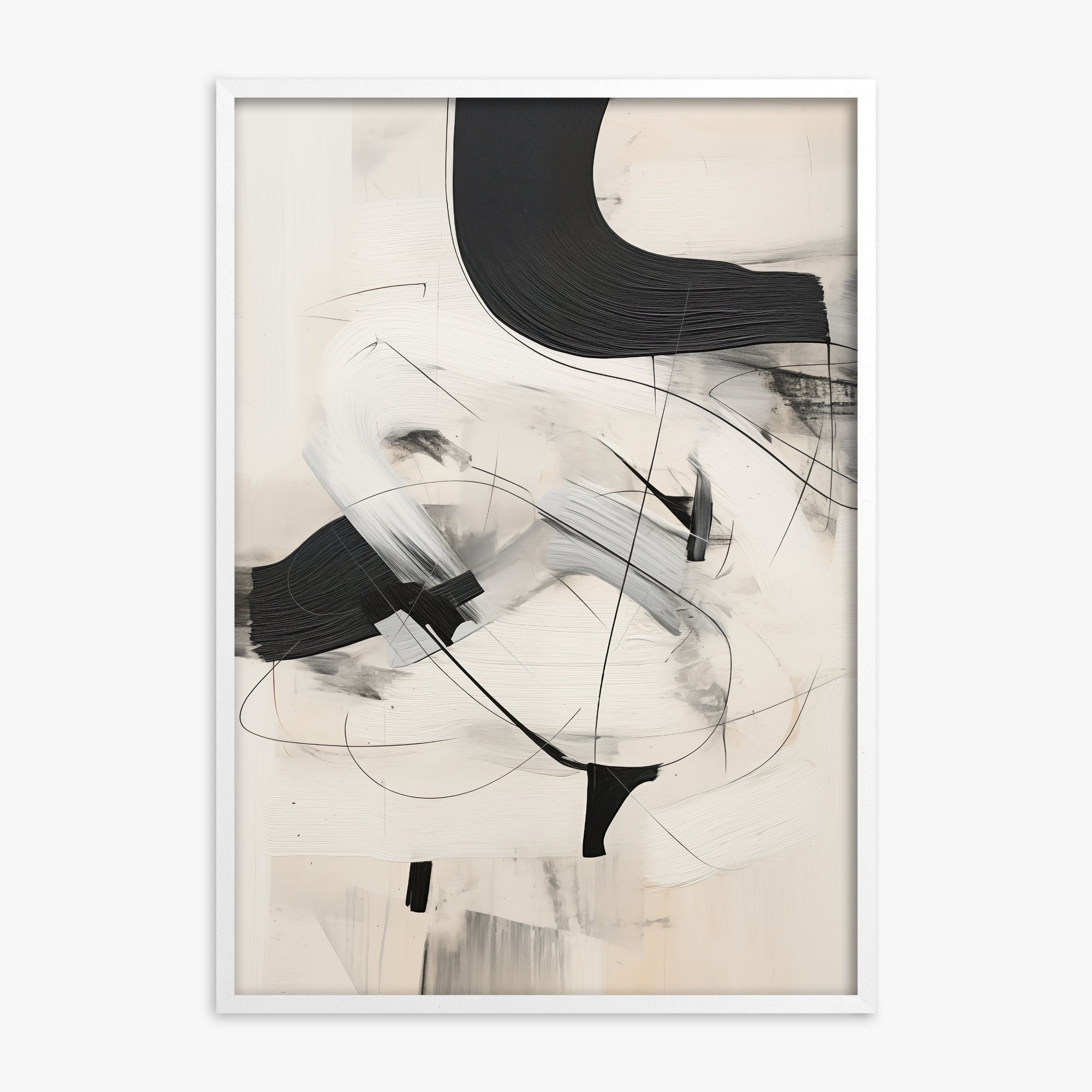 Rhythmic Gesture, White Framed Poster With White Frame