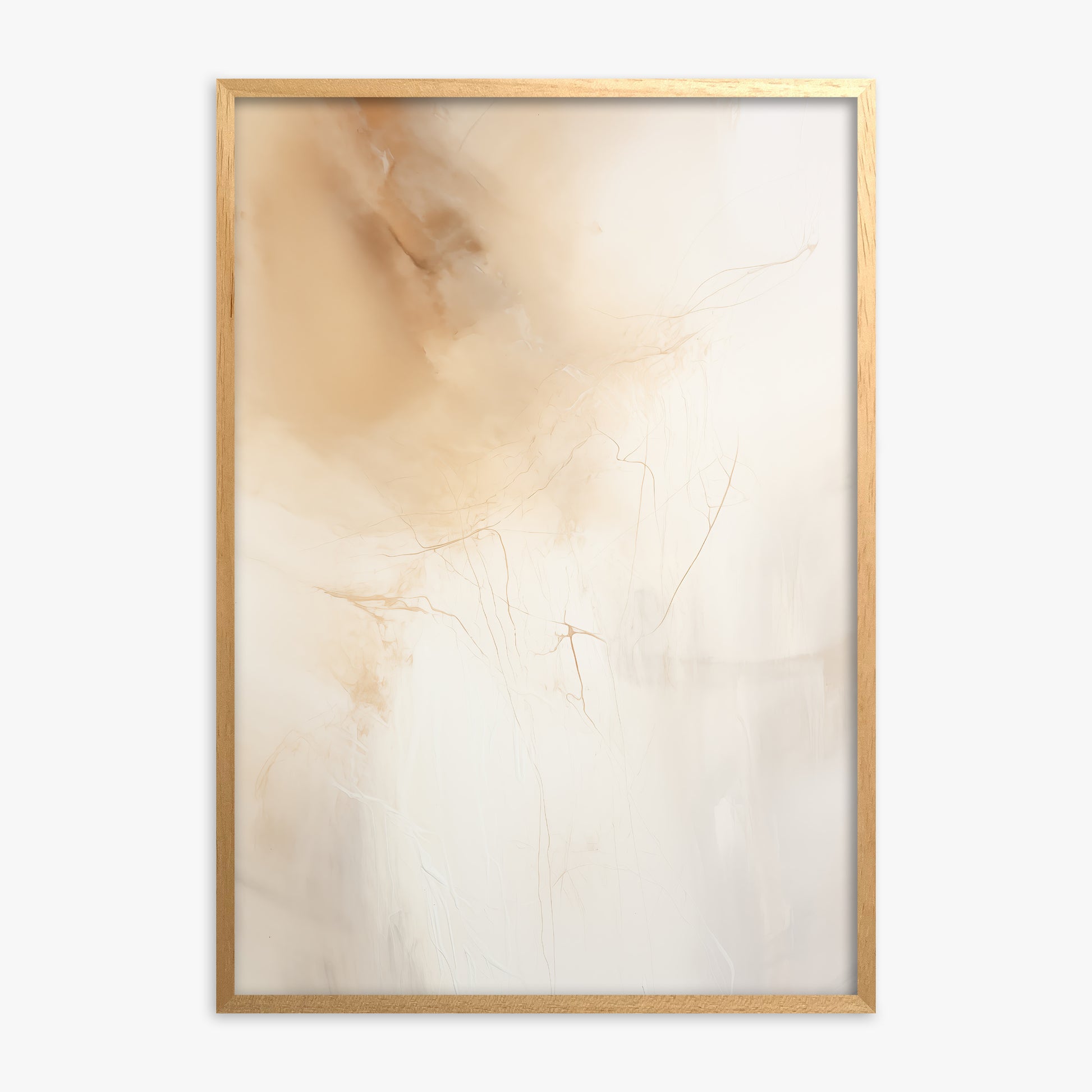 Golden Drift, Oak Framed Poster With Oak Frame