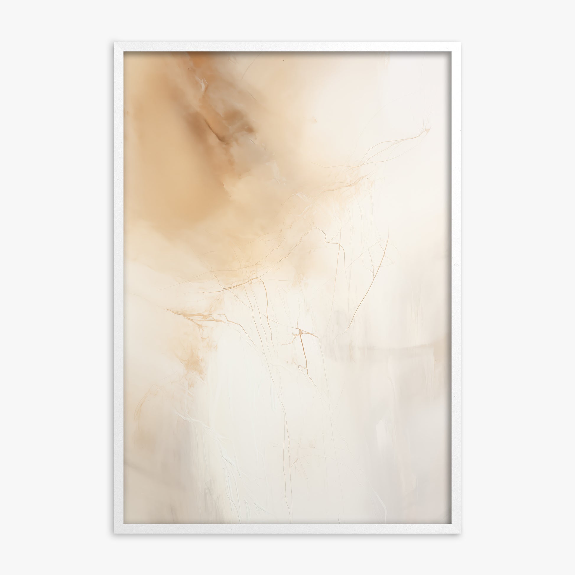 Golden Drift, White Framed Poster With White Frame