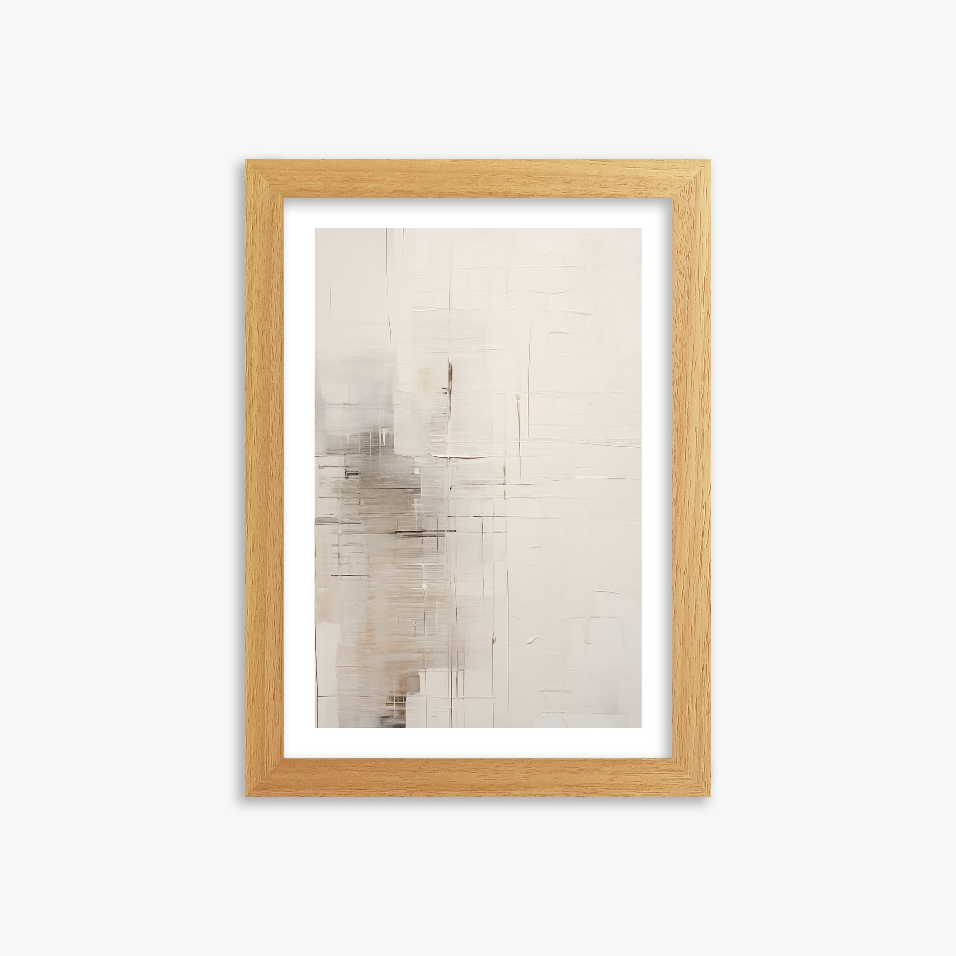 Veiled Grids, 21x30cm Framed Poster With Oak Frame