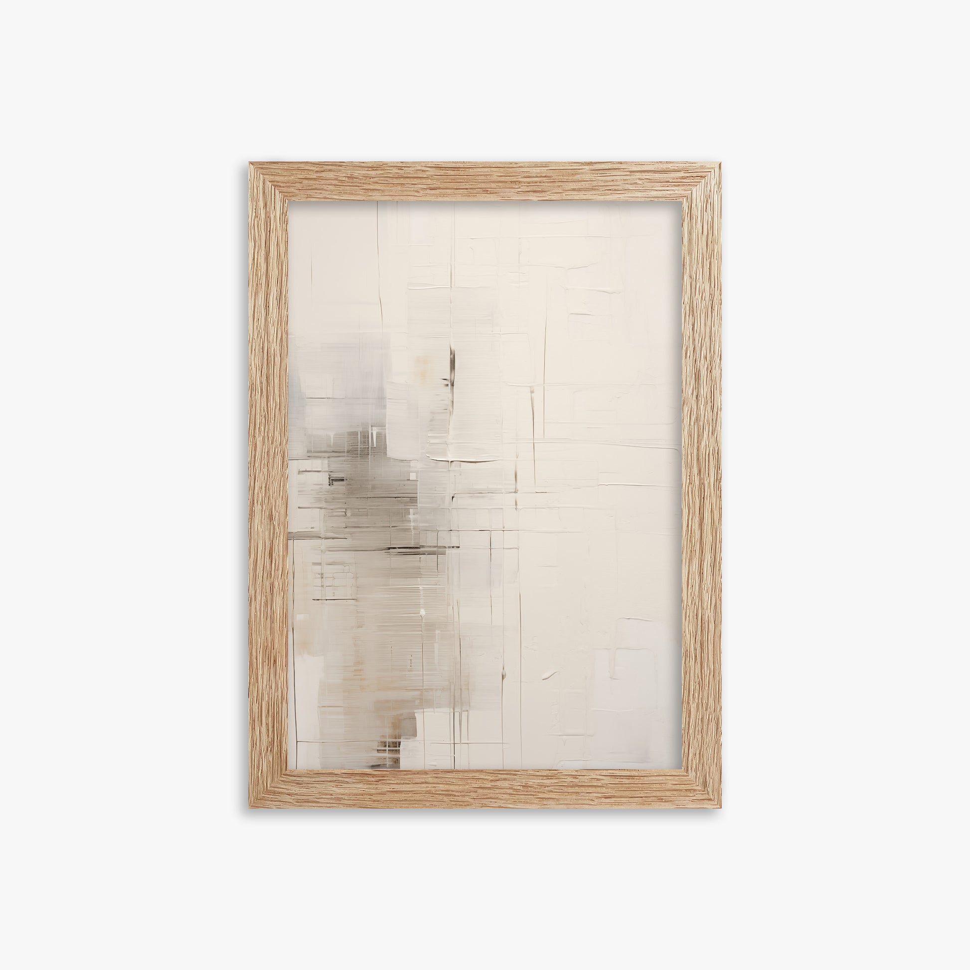 Veiled Grids, 21x30cm Framed Poster With Raw Oak Frame