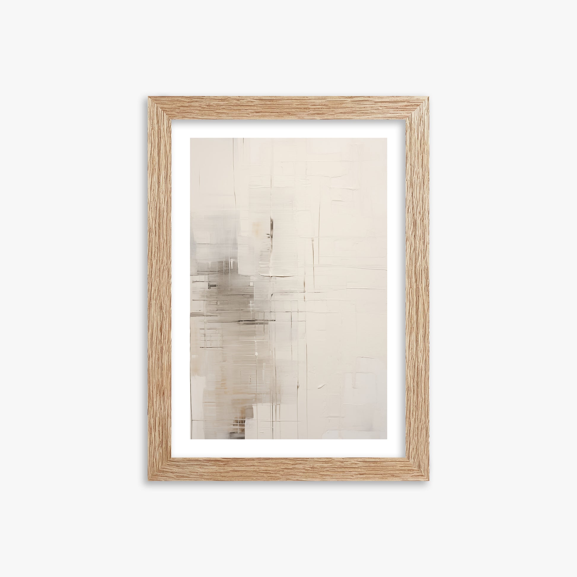 Veiled Grids, 21x30cm Framed Poster With Raw Oak Frame