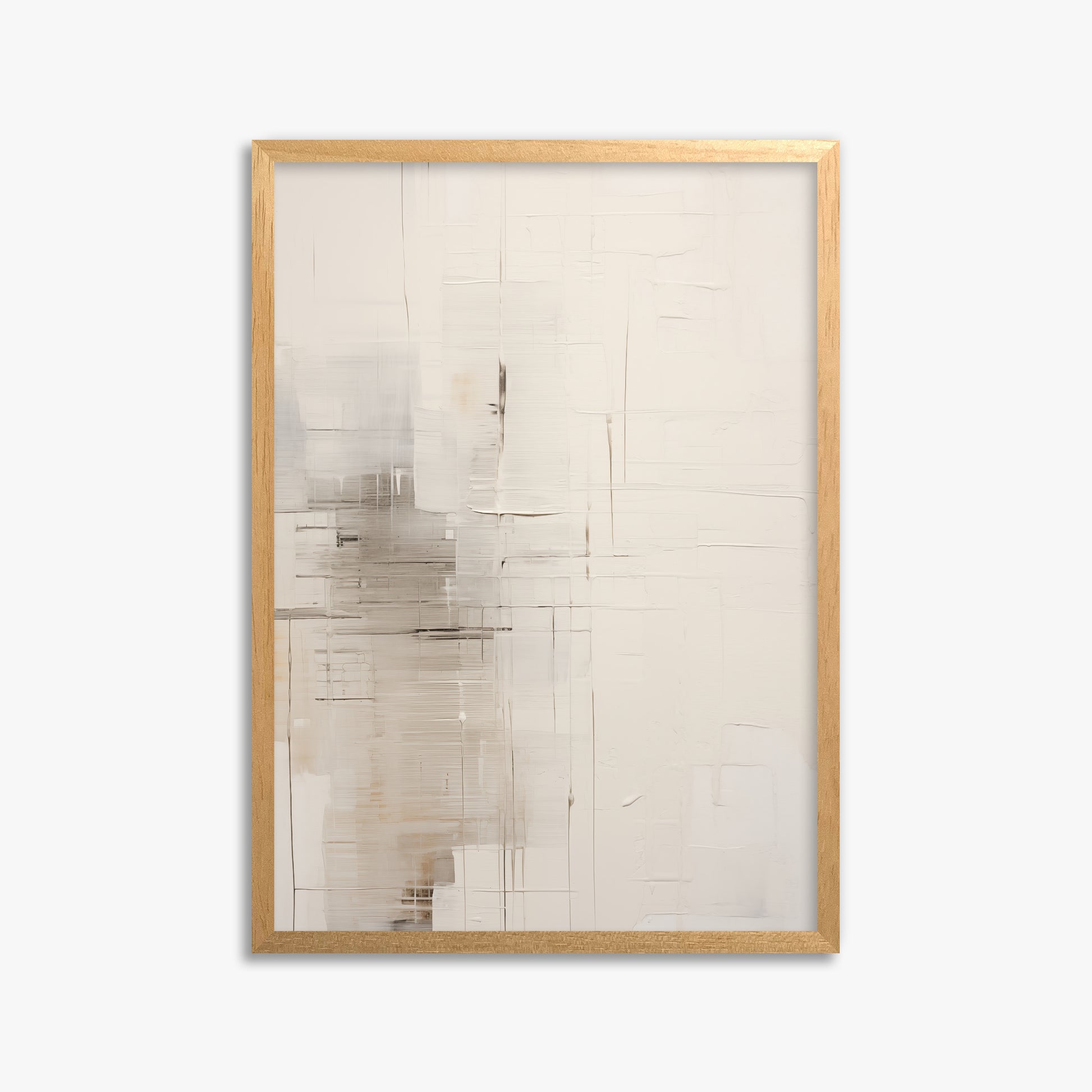 Veiled Grids, 50x70cm Framed Poster With Oak Frame