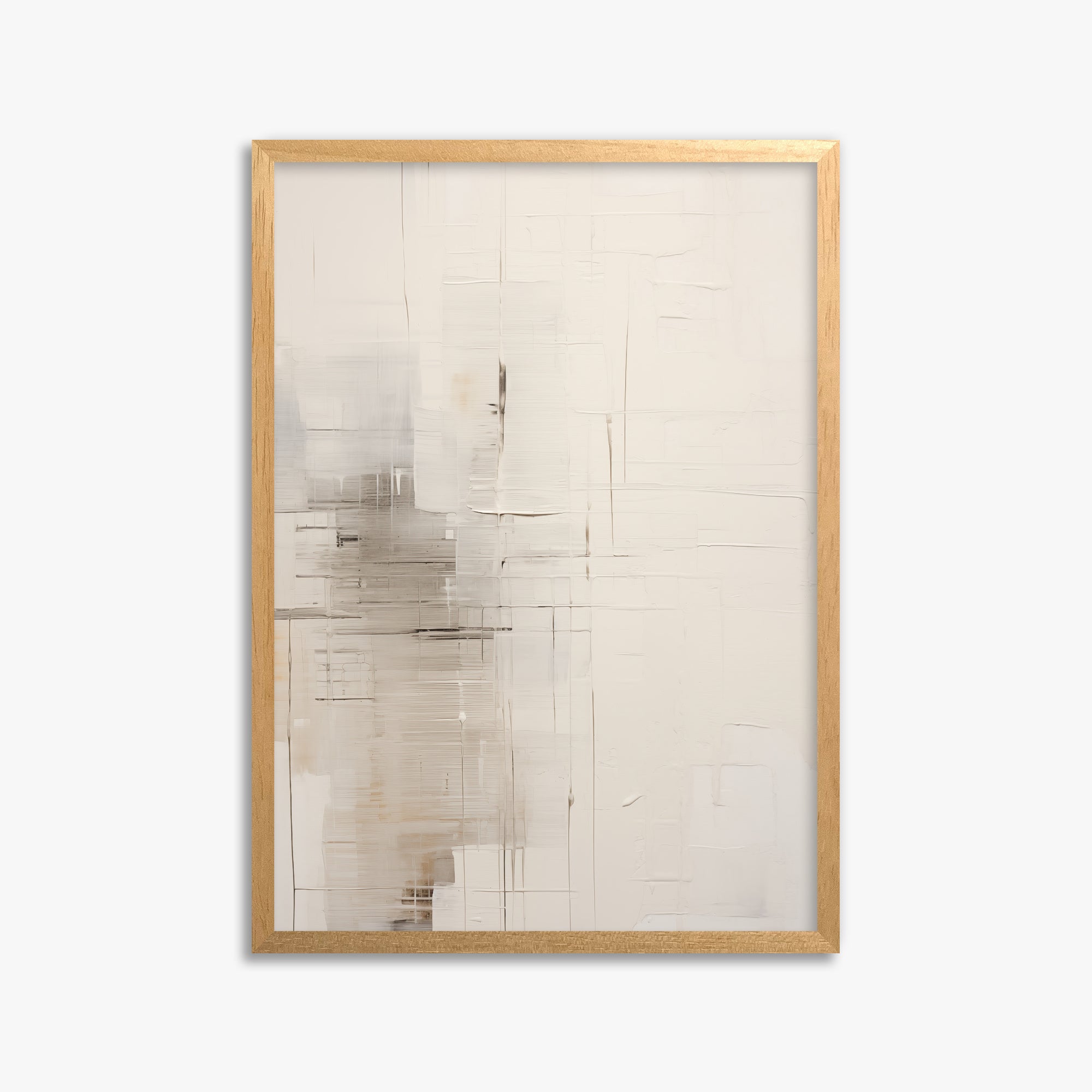 Veiled Grids, 50x70cm Framed Poster With Oak Frame