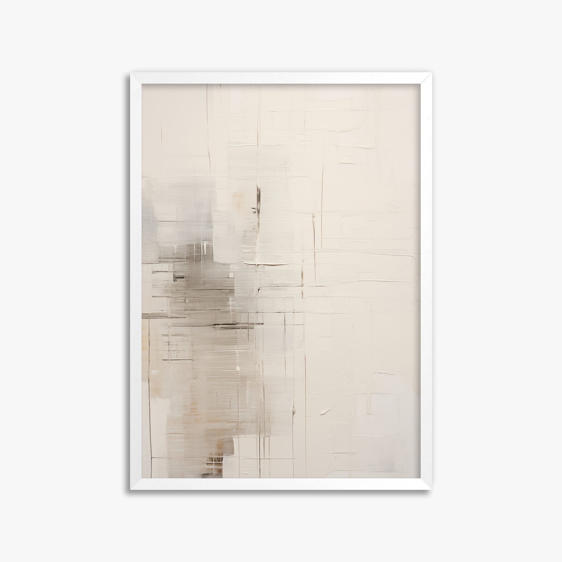Veiled Grids, 50x70cm Framed Poster With White Frame