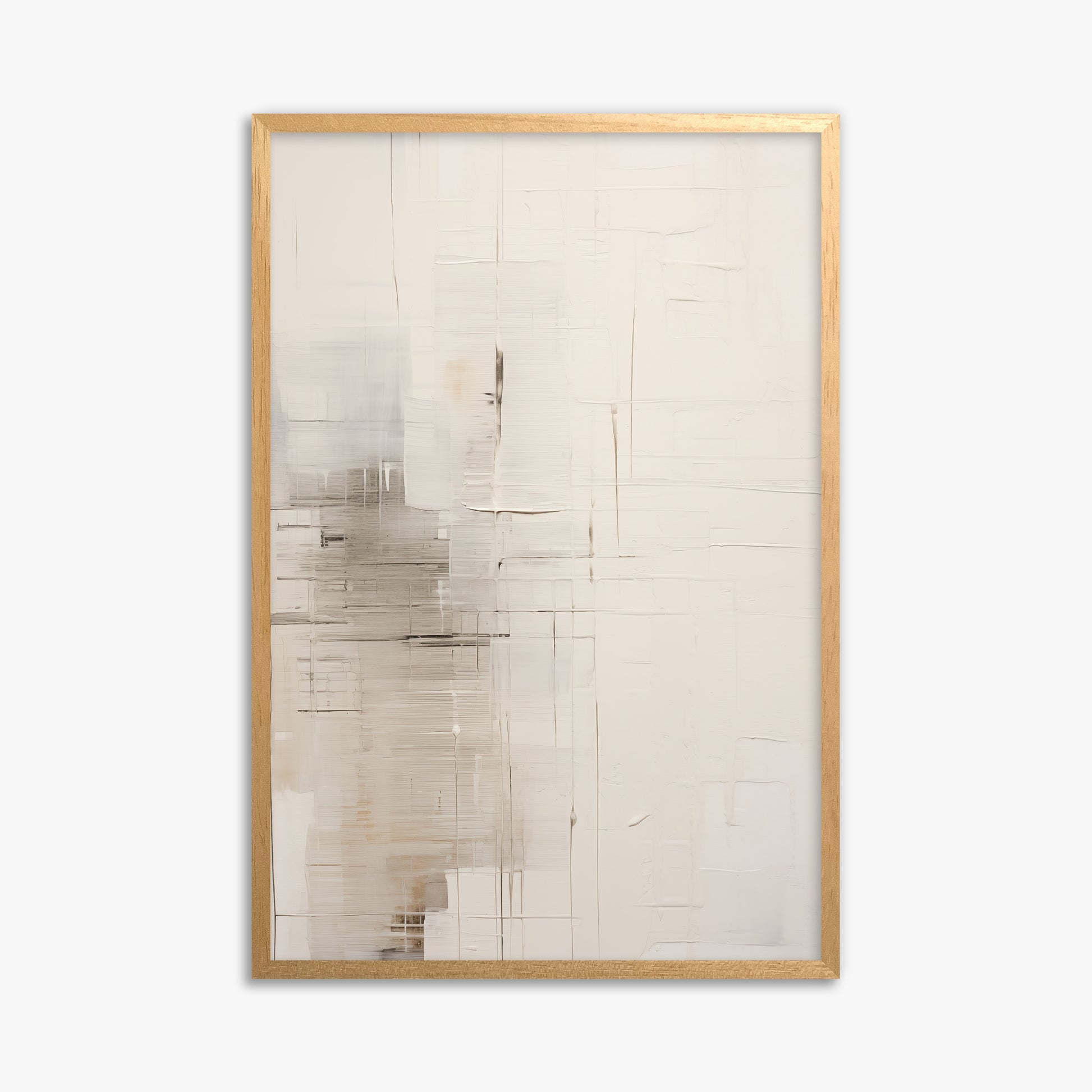 Veiled Grids, 61x91cm Framed Poster With Oak Frame