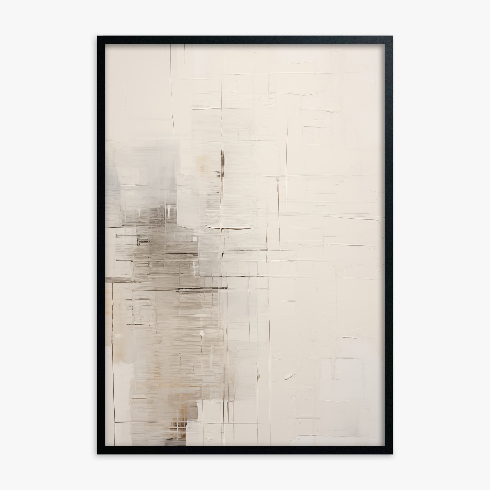 Veiled Grids, Black Framed Poster With Black Frame