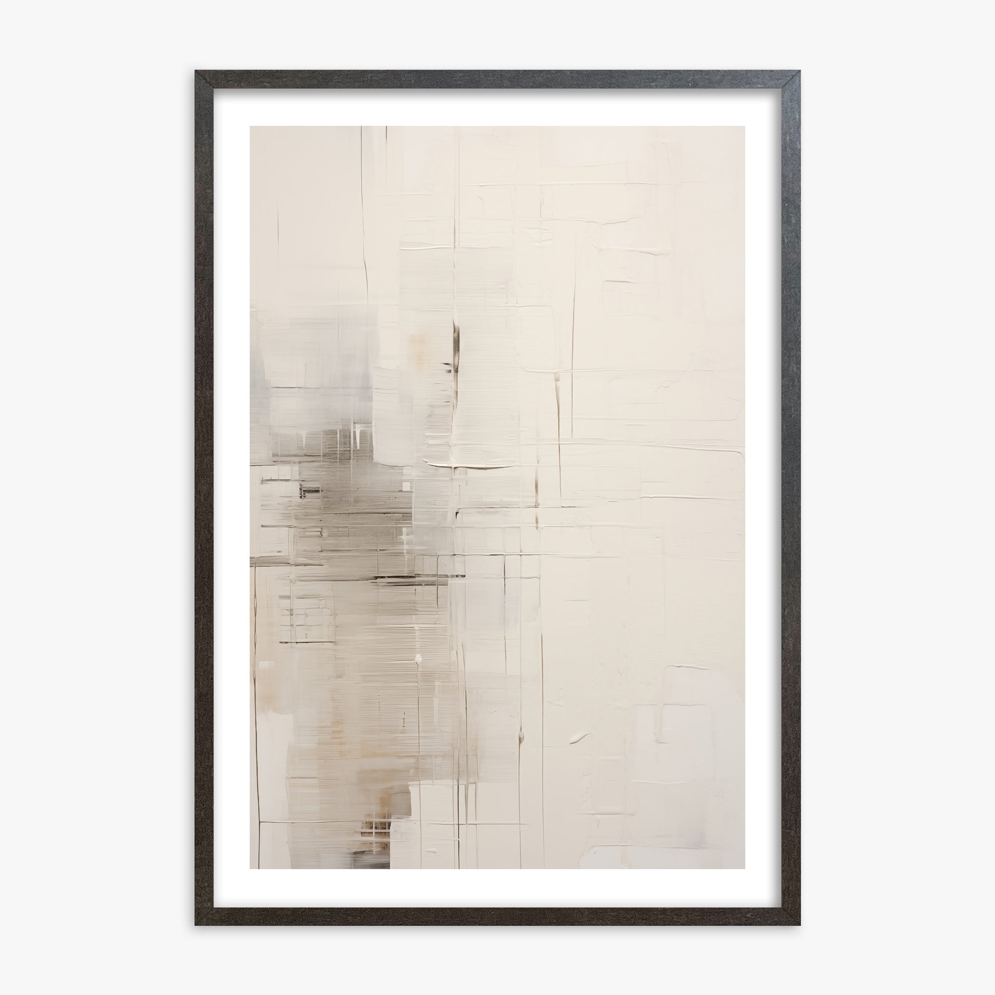 Veiled Grids, 70x100cm Framed Poster With Espresso Frame