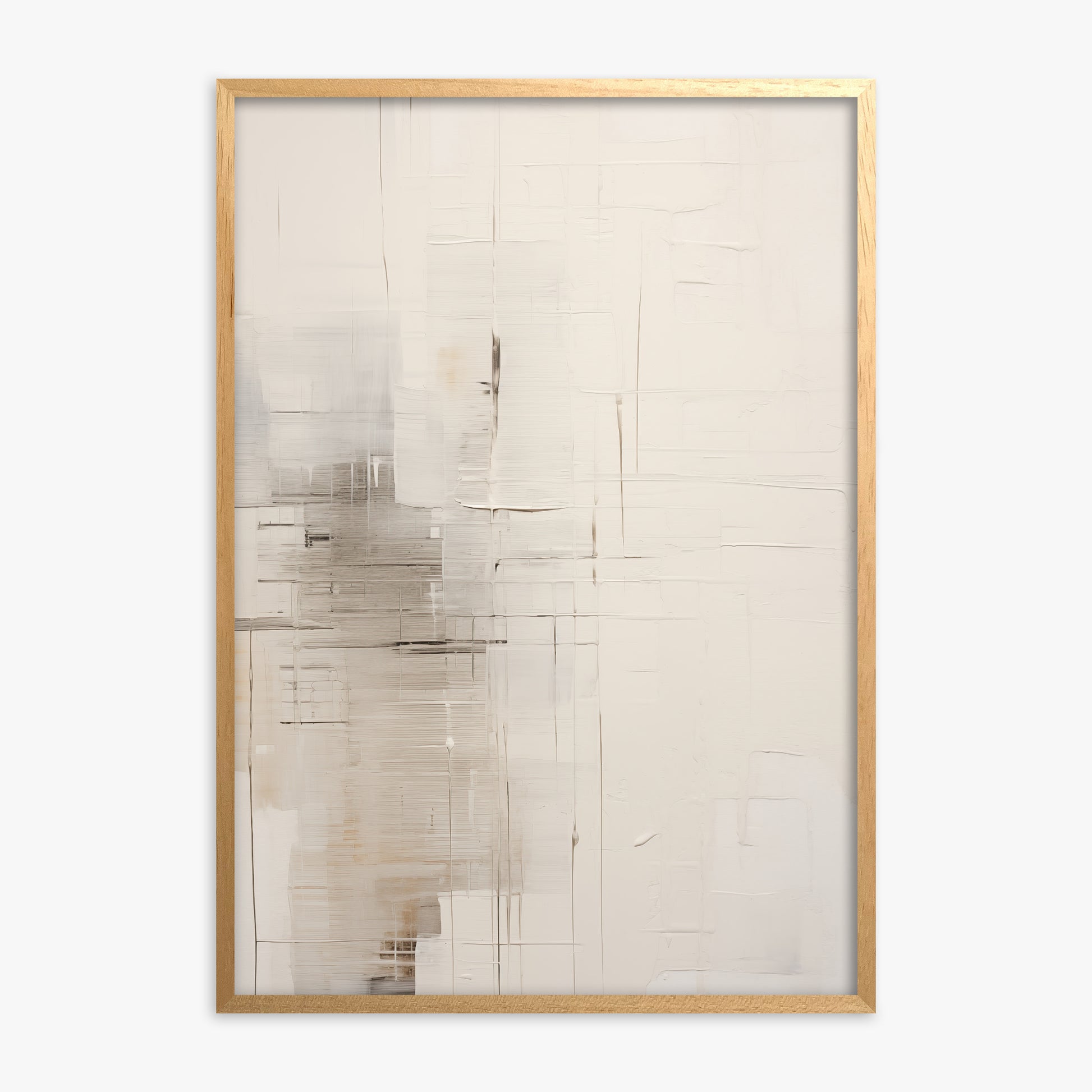 Veiled Grids, Oak Framed Poster With Oak Frame
