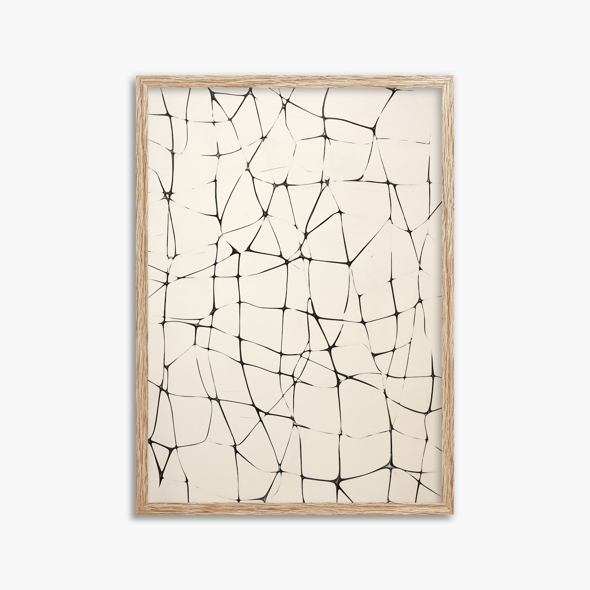 Fractured Serenity, 50x70cm Framed Poster With Raw Oak Frame