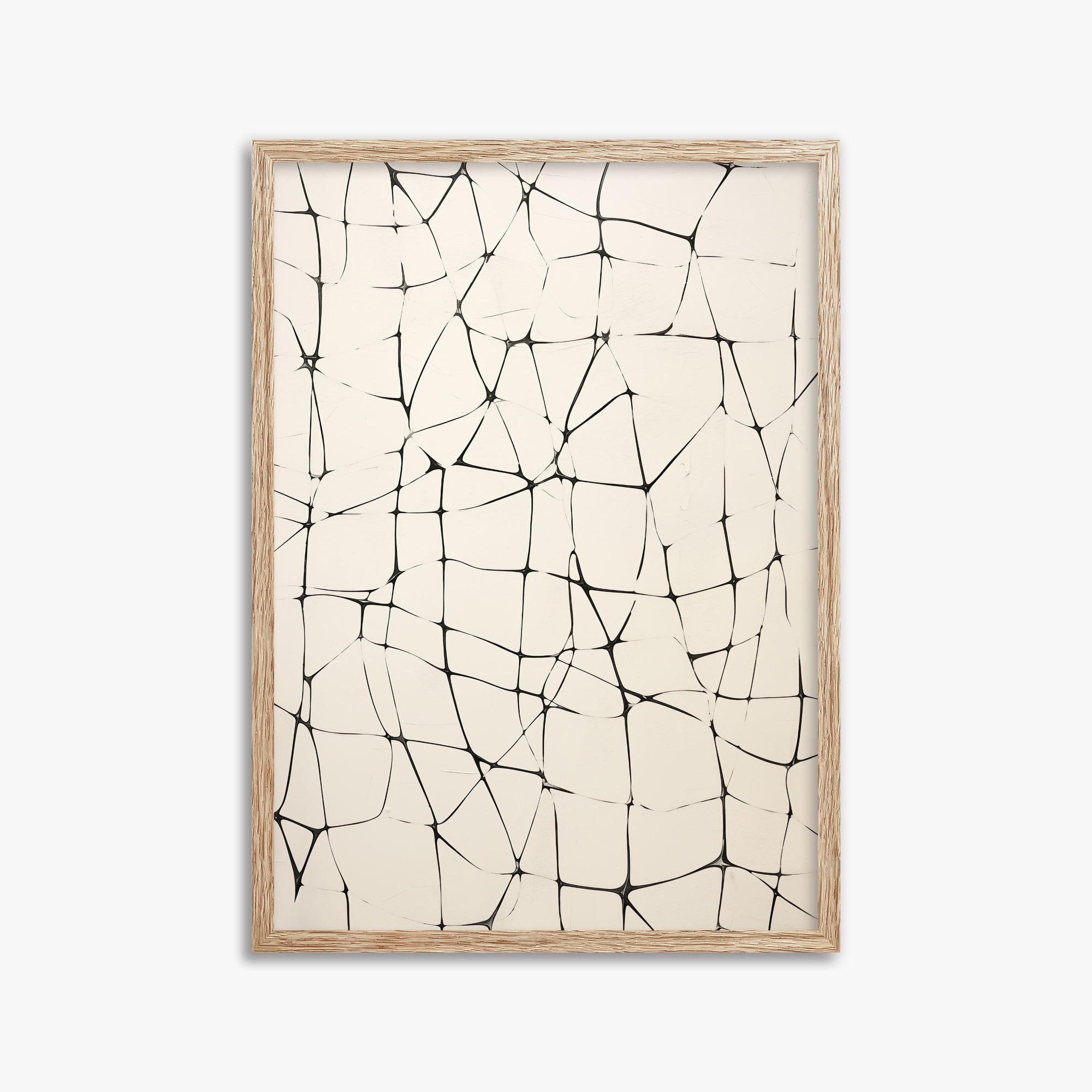 Fractured Serenity, 50x70cm Framed Poster With Raw Oak Frame