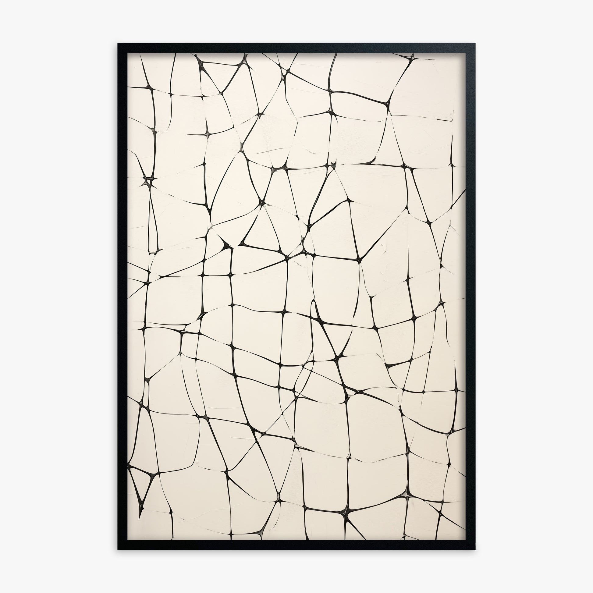 Fractured Serenity, Black Framed Poster With Black Frame