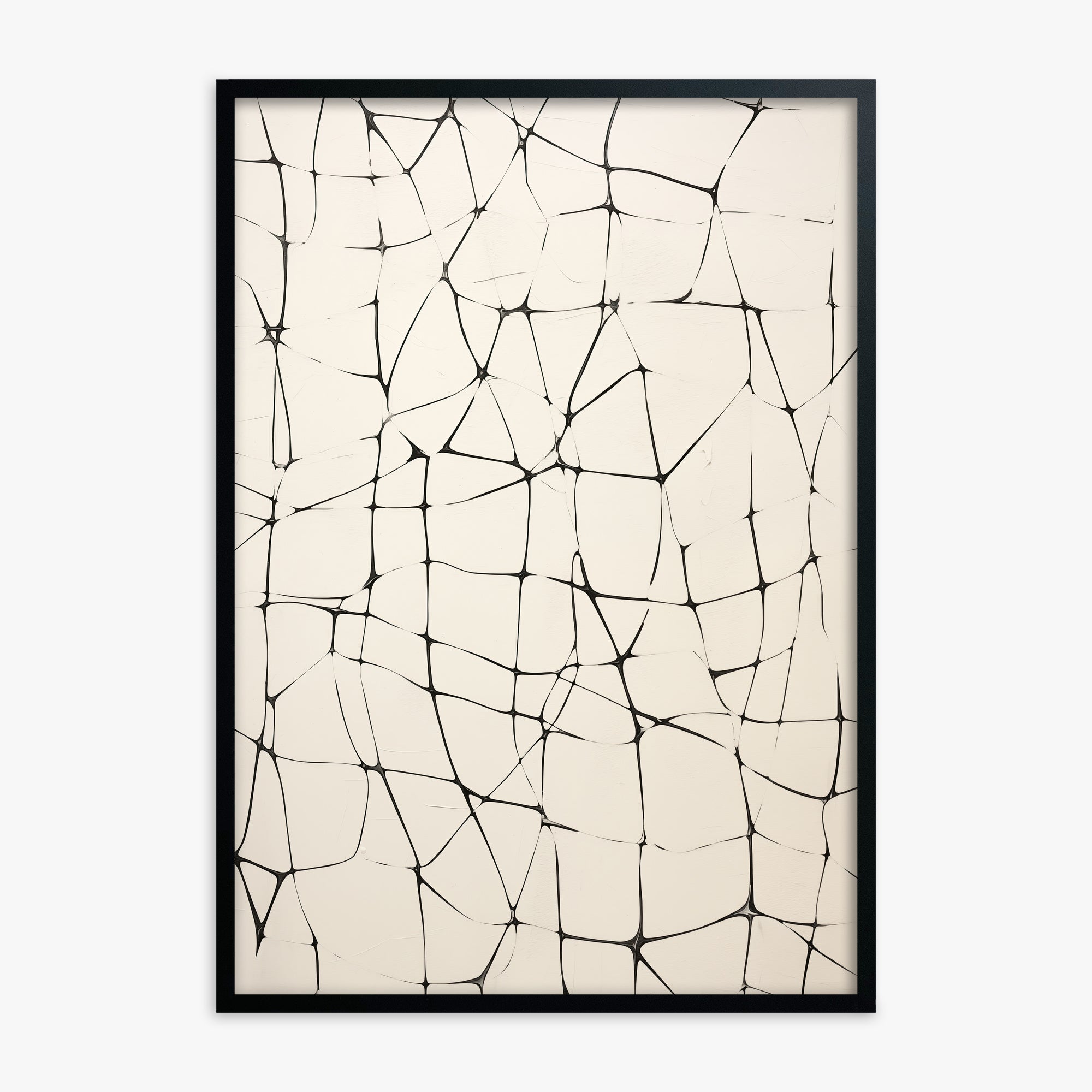 Fractured Serenity, Black Framed Poster With Black Frame