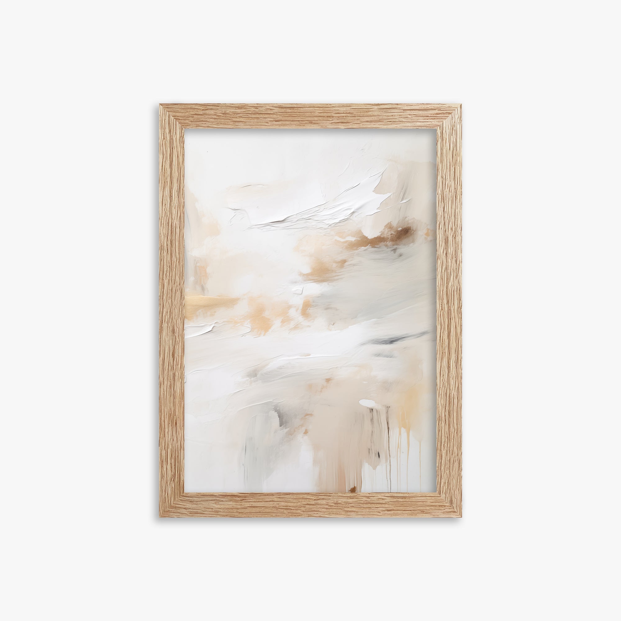 Golden Flux, 21x30cm Framed Art Reproduction With Raw Oak Frame