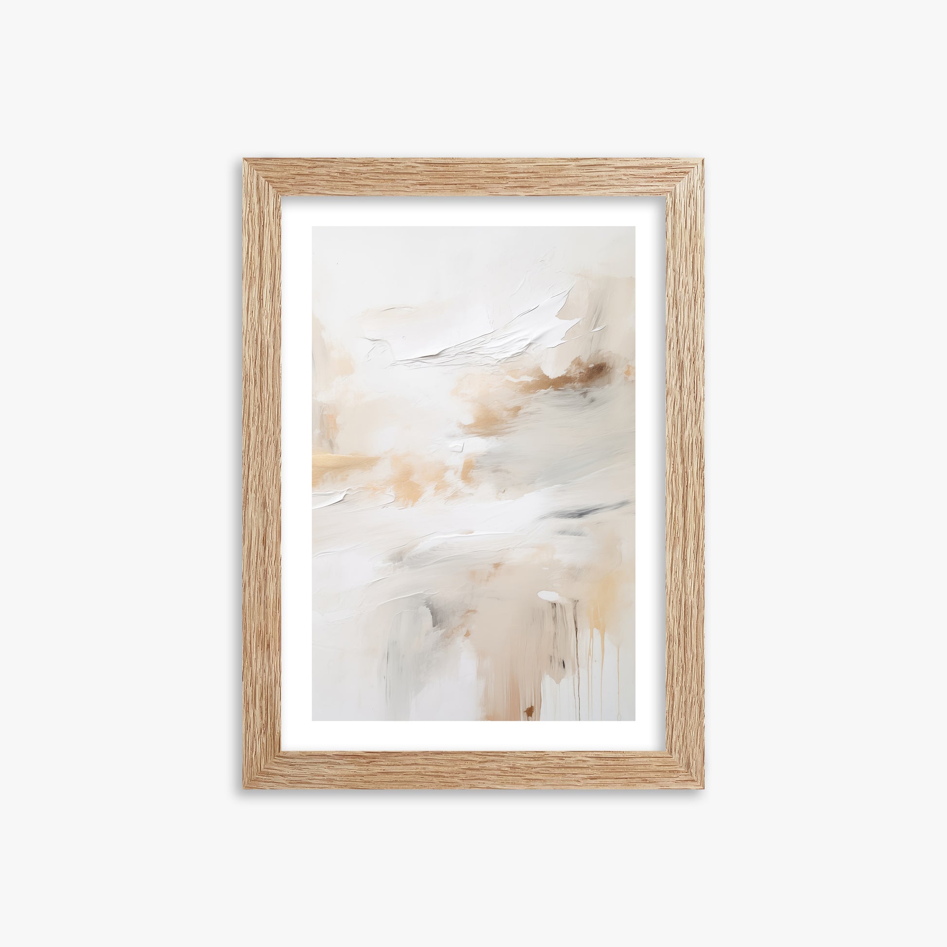 Golden Flux, 21x30cm Framed Art Reproduction With Raw Oak Frame