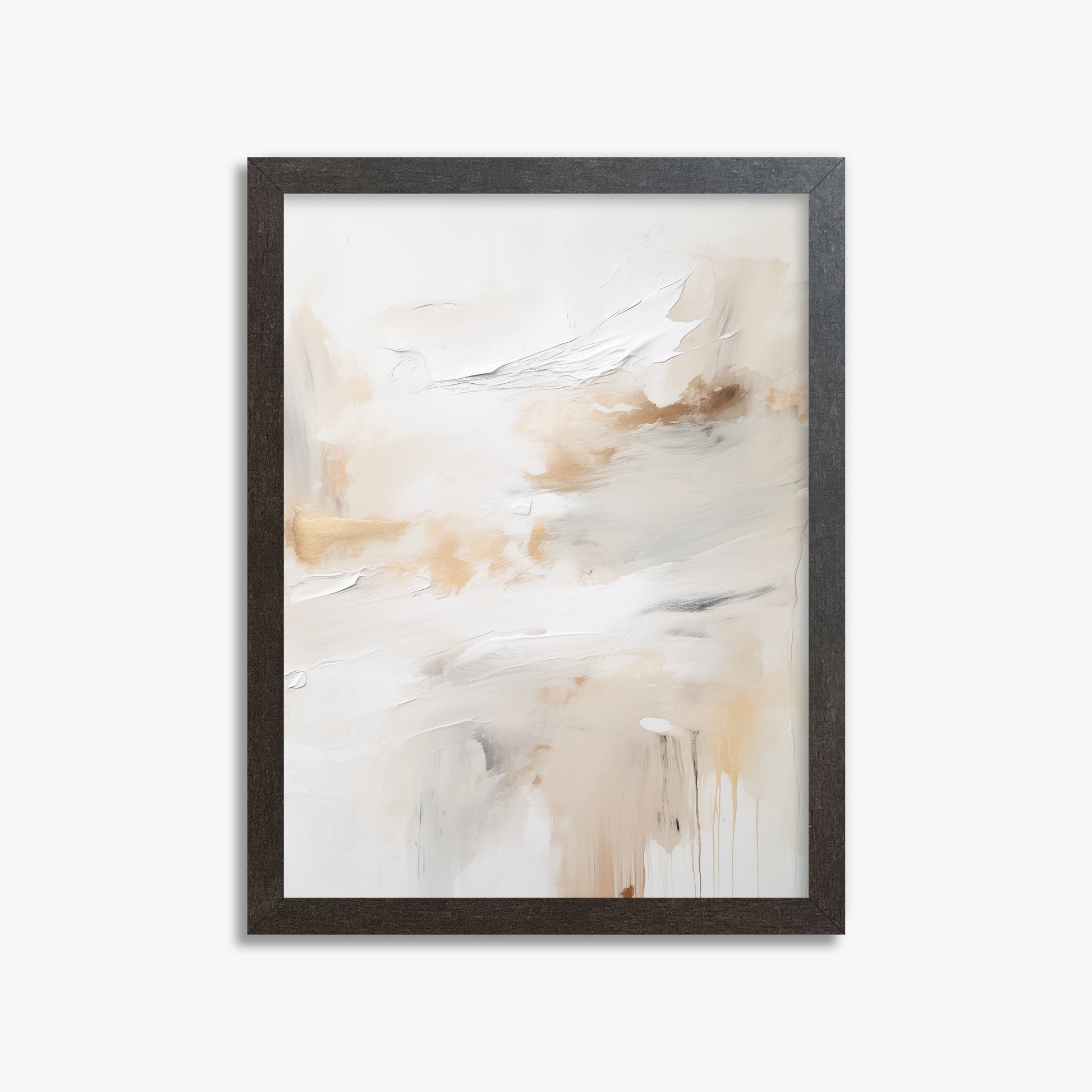 Golden Flux, 30x40cm Framed Art Reproduction With Espresso Frame
