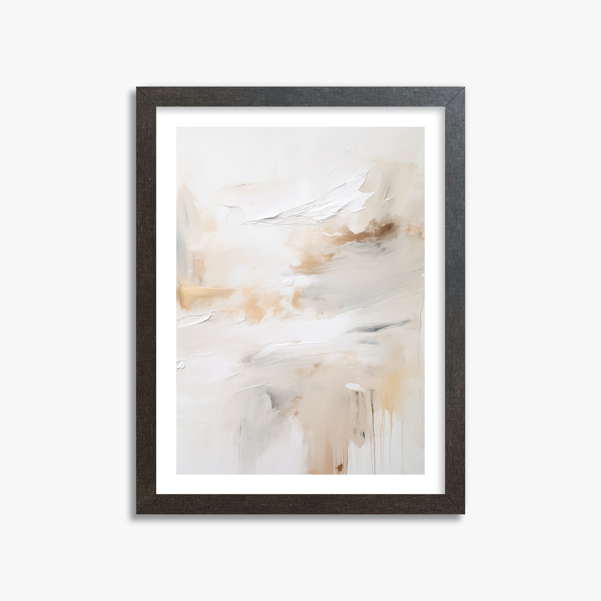 Golden Flux, 30x40cm Framed Art Reproduction With Espresso Frame
