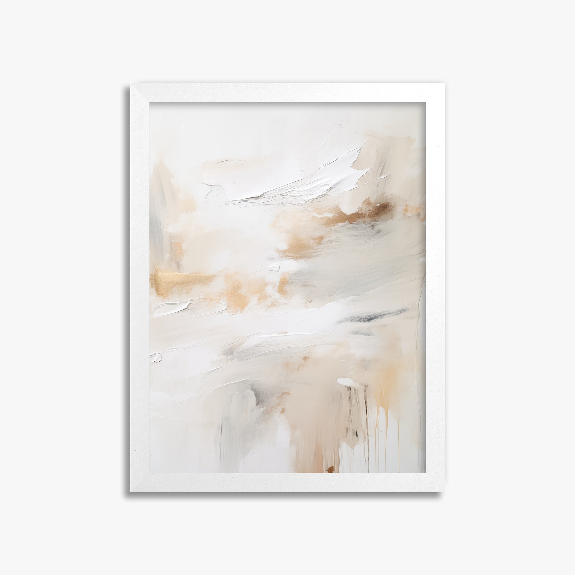 Golden Flux, 30x40cm Framed Poster With White Frame
