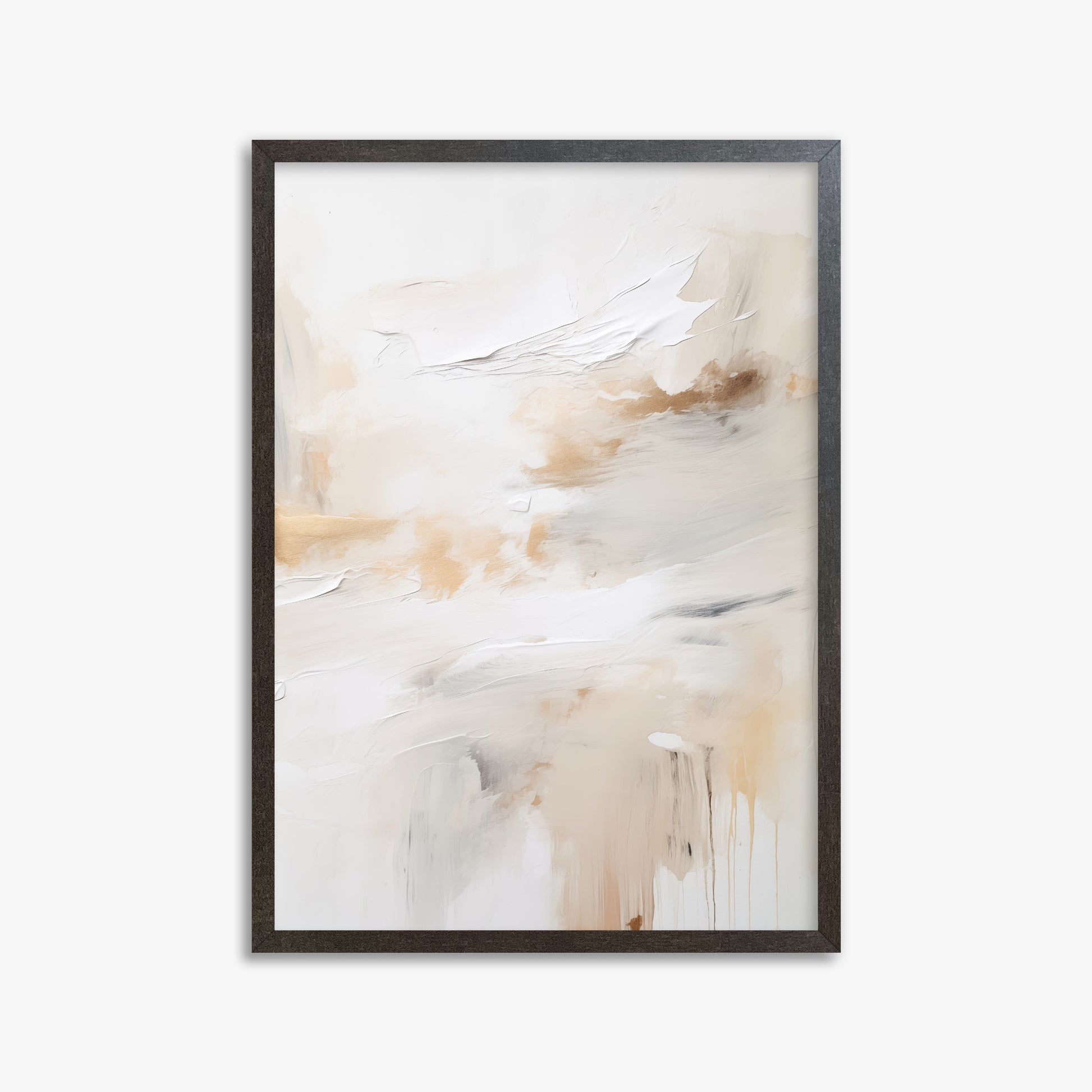 Golden Flux, 50x70cm Framed Art Reproduction With Espresso Frame